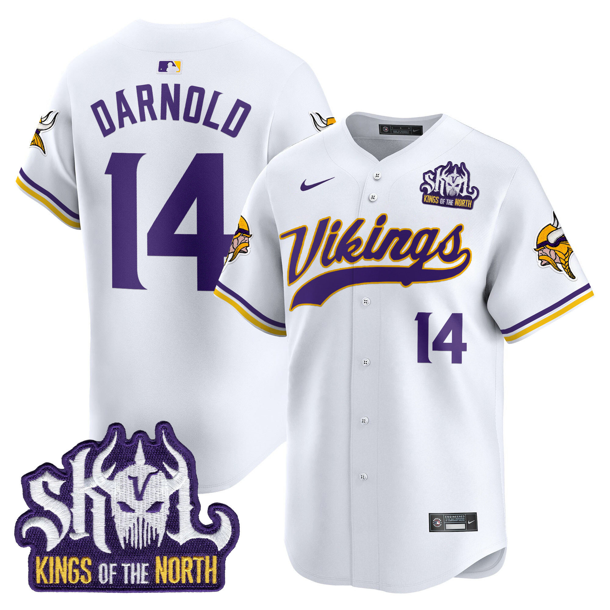 Men's Minnesota Vikings Kings Of The North Patch Vapor Premier Limited Jersey - All Stitched