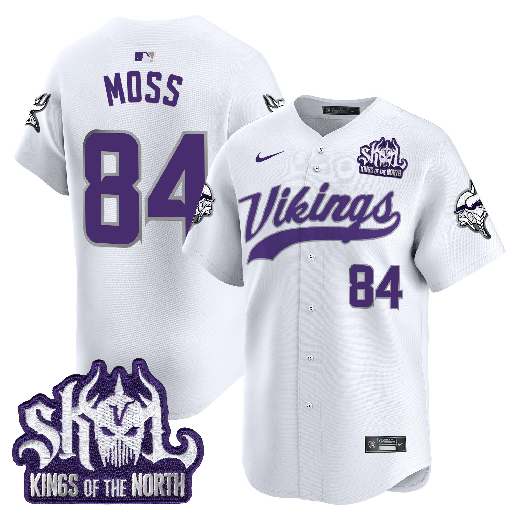 Men's Minnesota Vikings Kings Of The North Patch Vapor Premier Limited Jersey - All Stitched