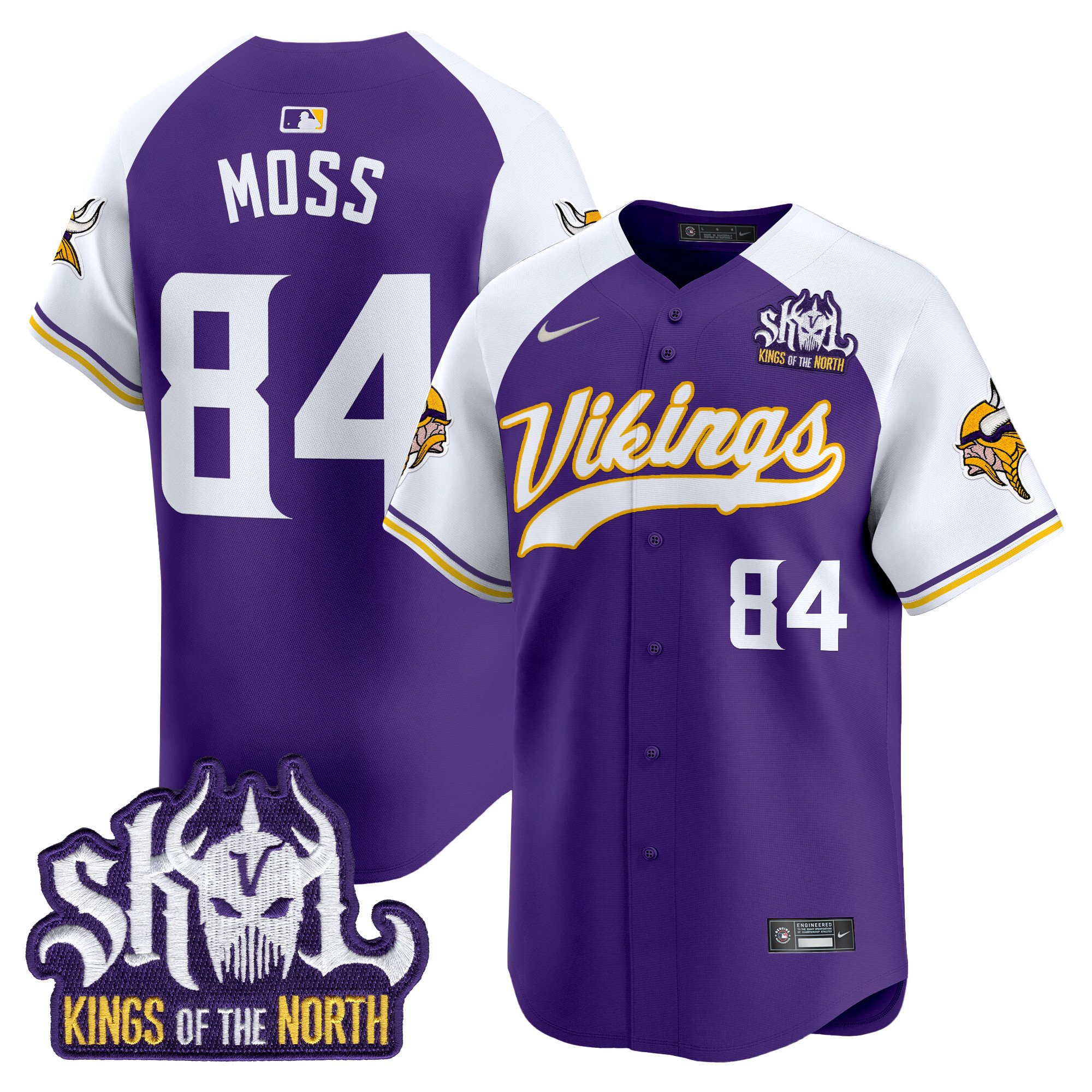 Men's Minnesota Vikings Kings Of The North Patch Vapor Premier Limited Jersey - All Stitched
