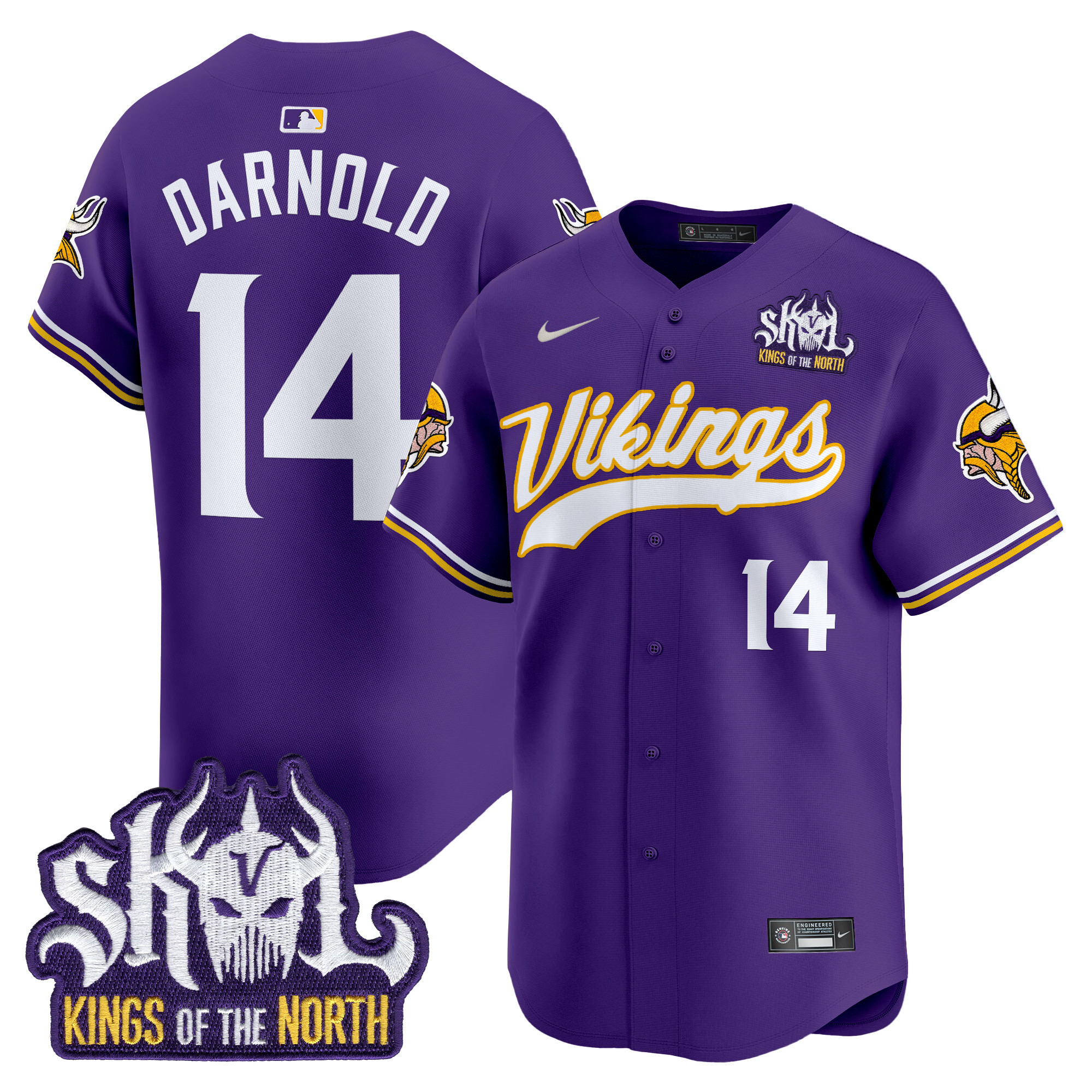 Men's Minnesota Vikings Kings Of The North Patch Vapor Premier Limited Jersey - All Stitched