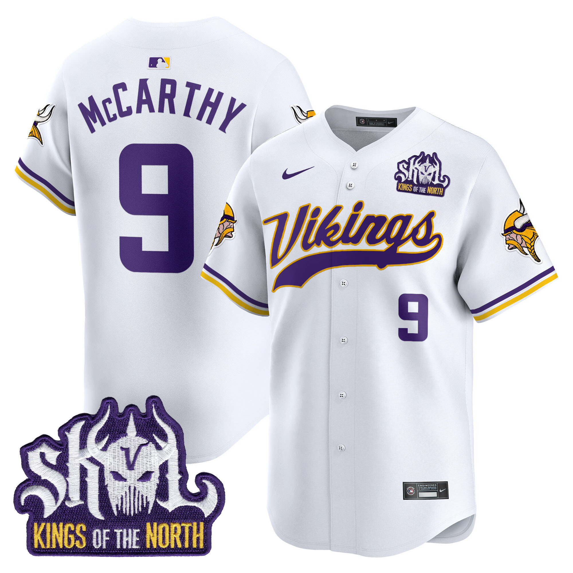 Men's Minnesota Vikings Kings Of The North Patch Vapor Premier Limited Jersey - All Stitched