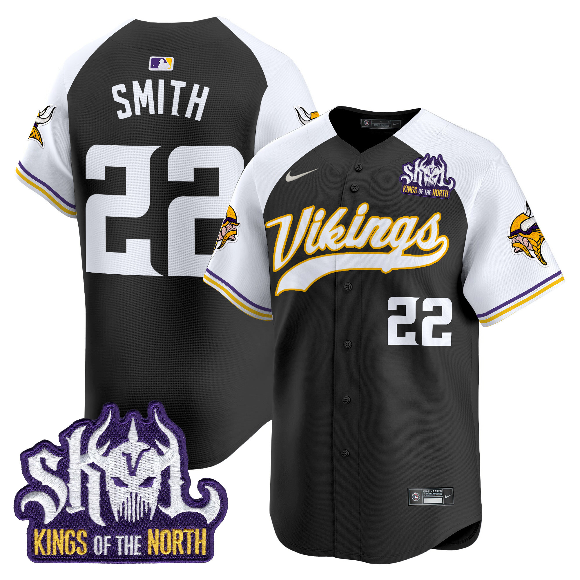 Men's Minnesota Vikings Kings Of The North Patch Vapor Premier Limited Jersey - All Stitched