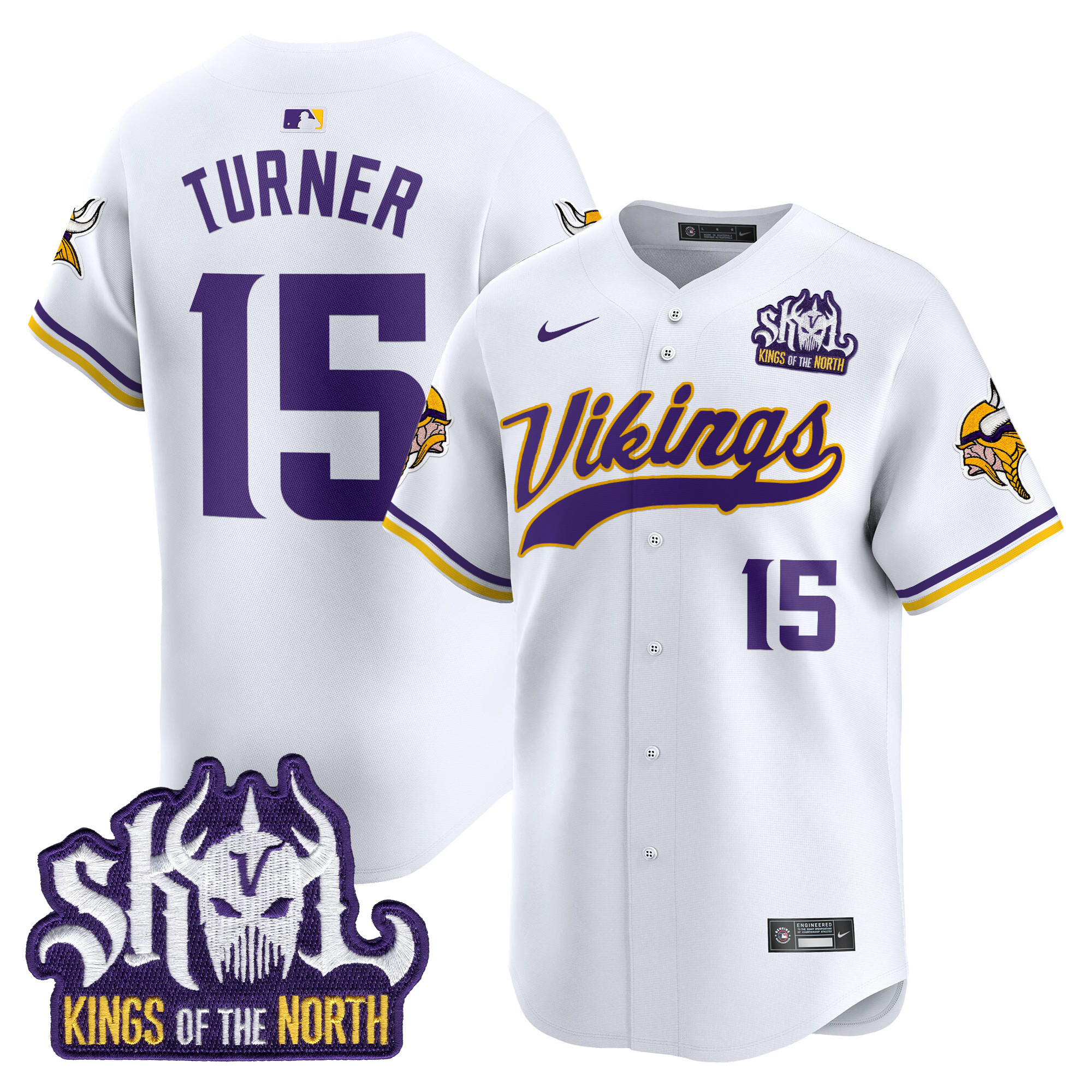 Men's Minnesota Vikings Kings Of The North Patch Vapor Premier Limited Jersey - All Stitched