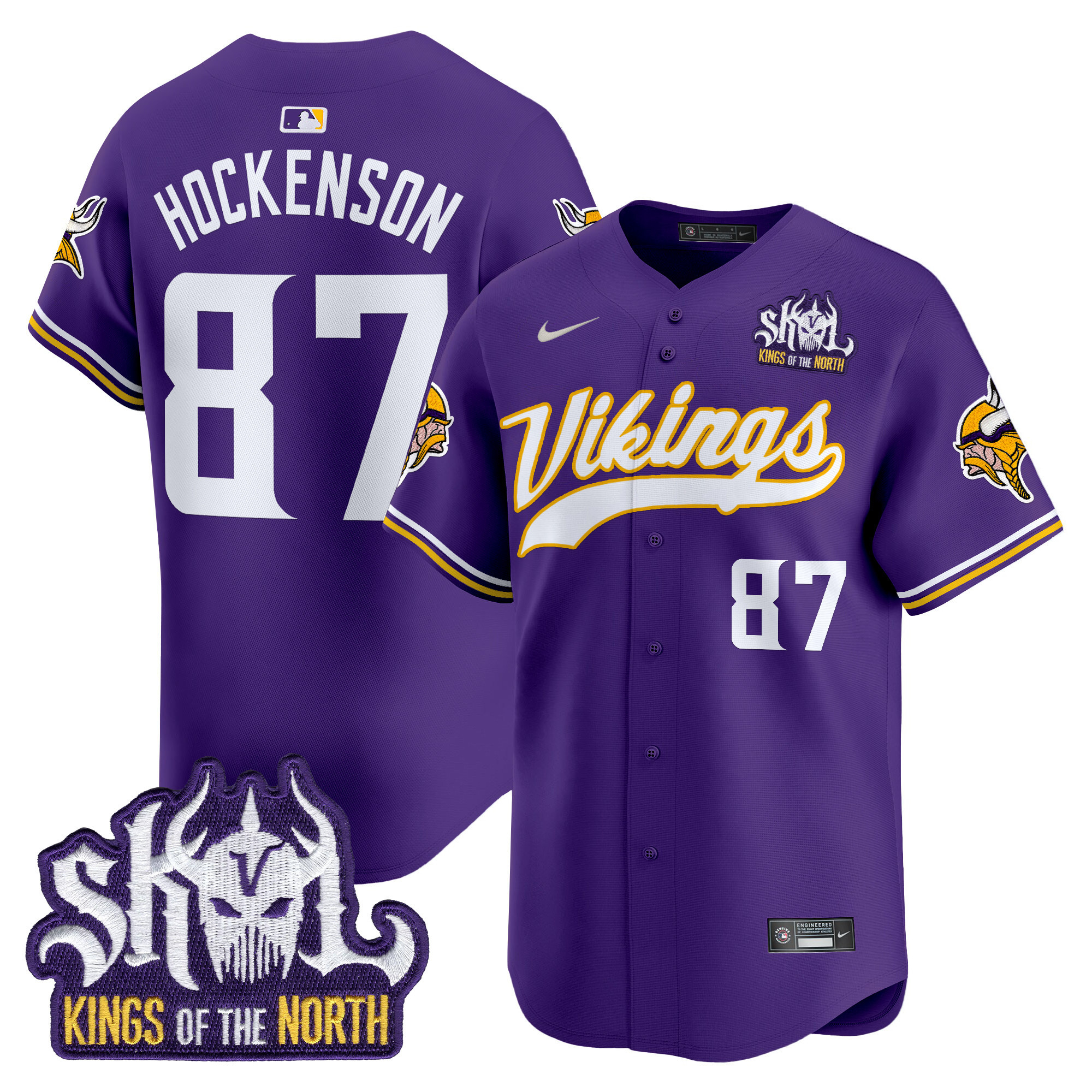Men's Minnesota Vikings Kings Of The North Patch Vapor Premier Limited Jersey - All Stitched
