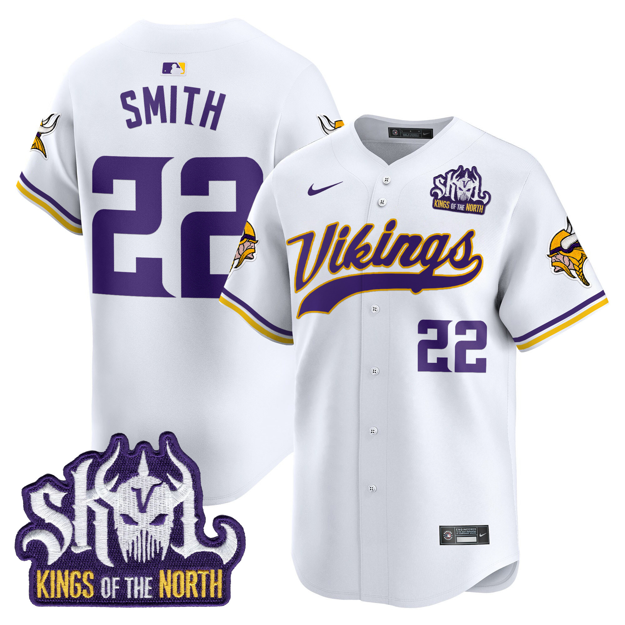 Men's Minnesota Vikings Kings Of The North Patch Vapor Premier Limited Jersey - All Stitched