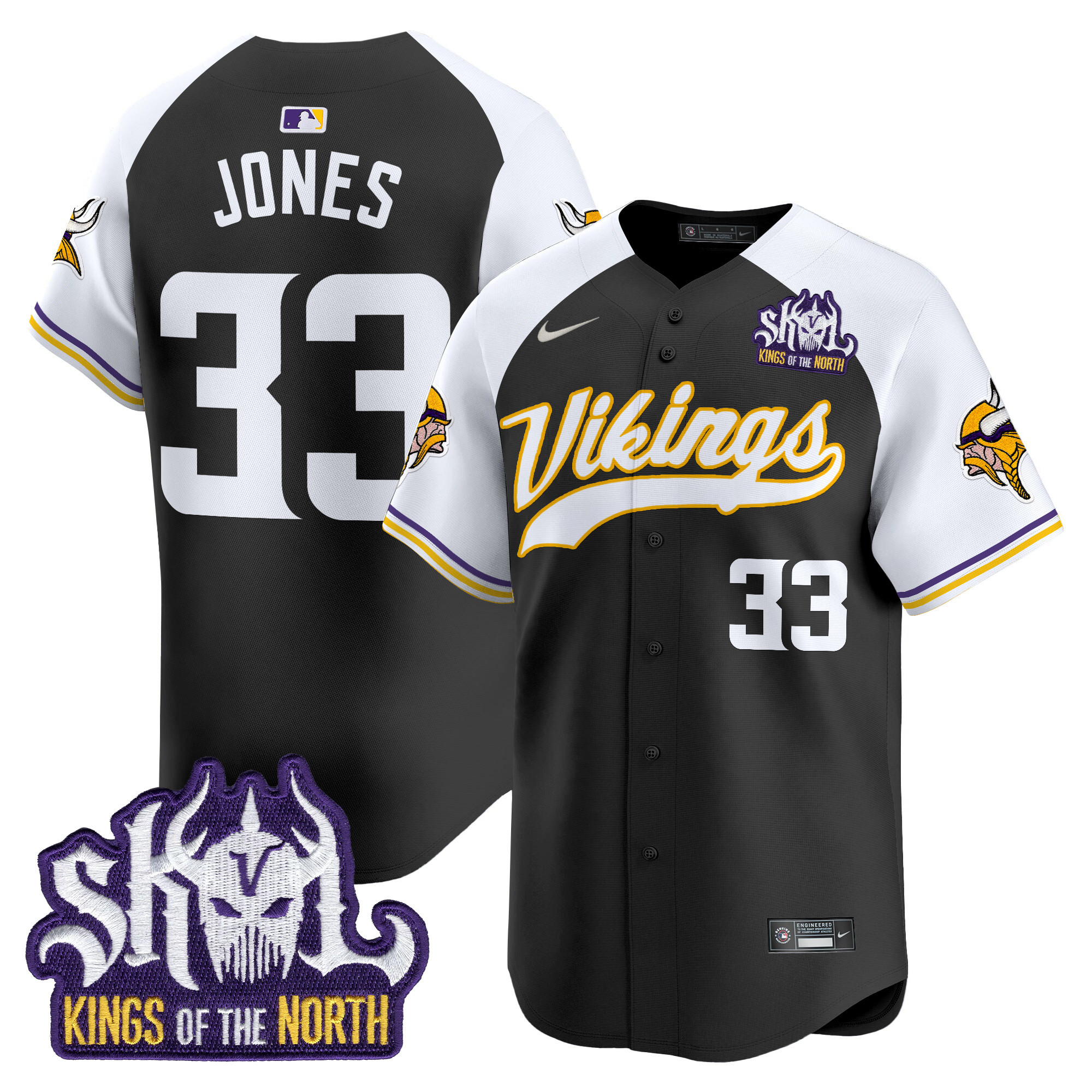 Men's Minnesota Vikings Kings Of The North Patch Vapor Premier Limited Jersey - All Stitched