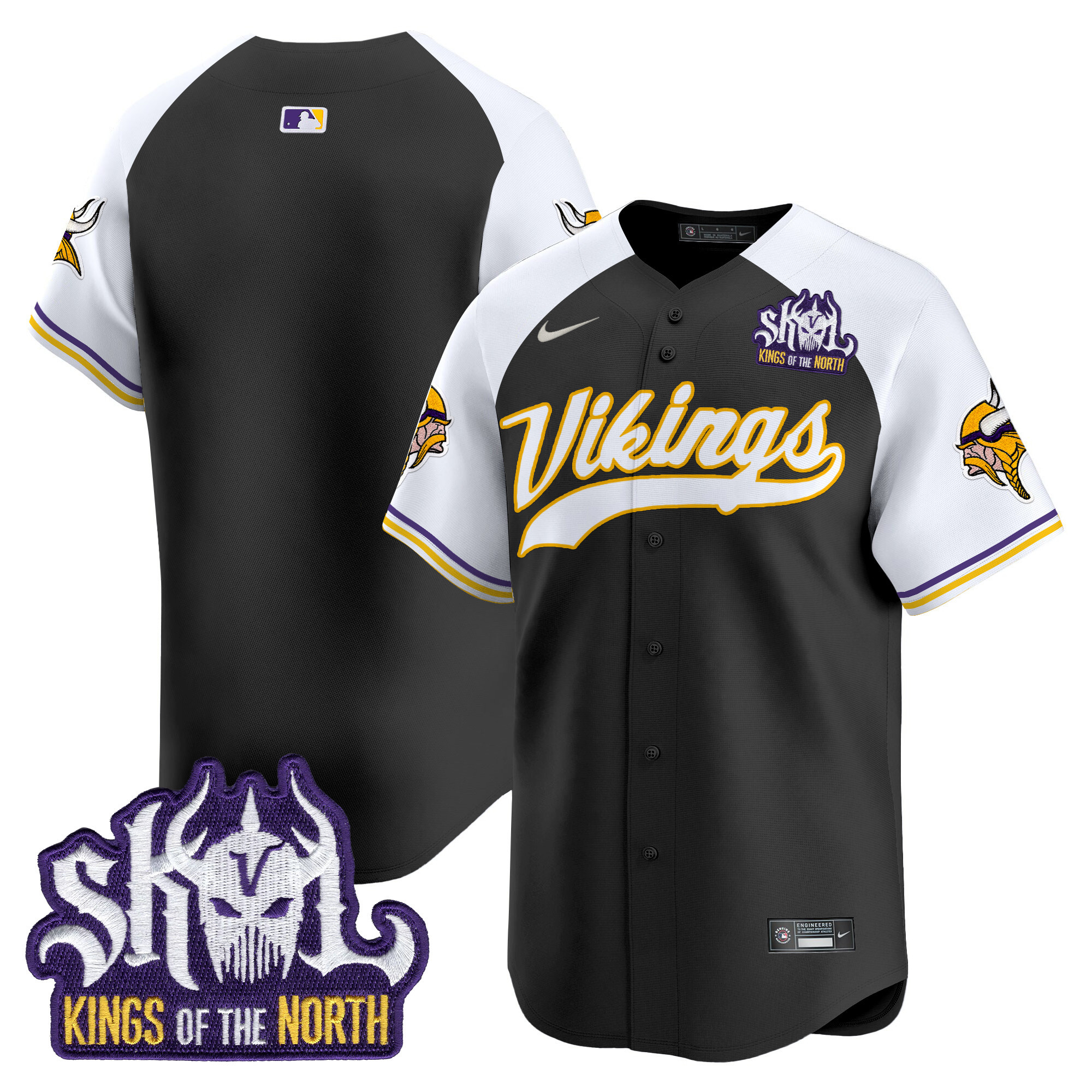 Men's Minnesota Vikings Kings Of The North Patch Vapor Premier Limited Jersey - All Stitched
