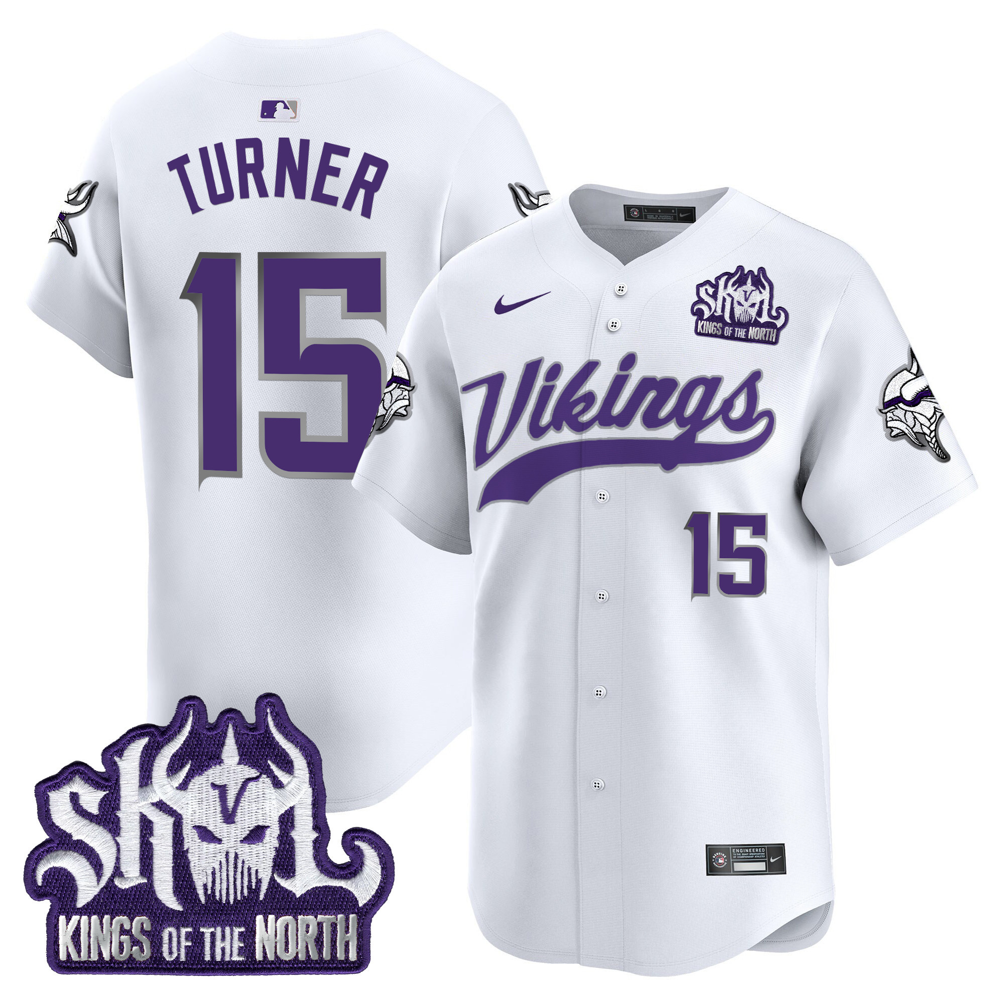 Men's Minnesota Vikings Kings Of The North Patch Vapor Premier Limited Jersey - All Stitched