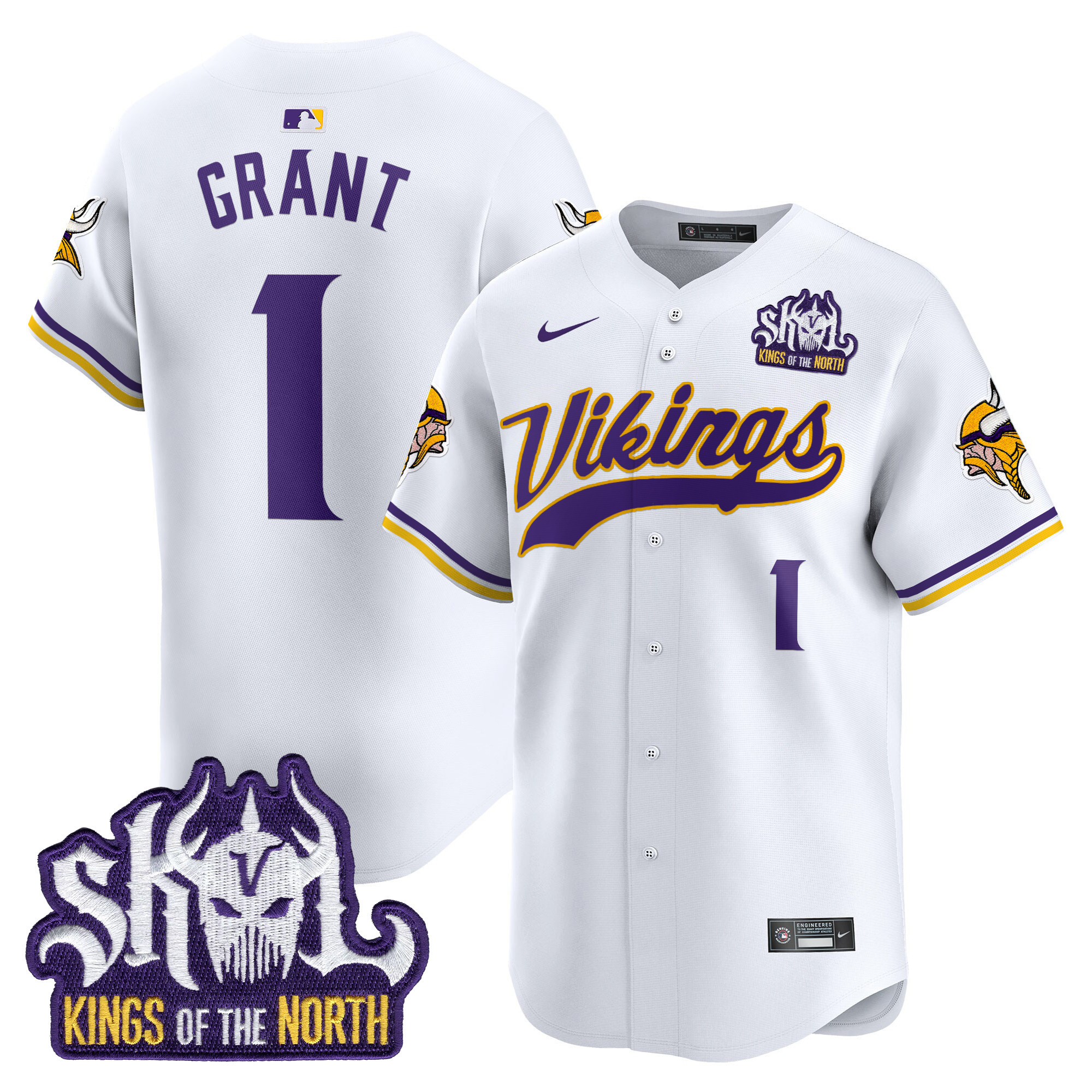 Men's Minnesota Vikings Kings Of The North Patch Vapor Premier Limited Jersey - All Stitched