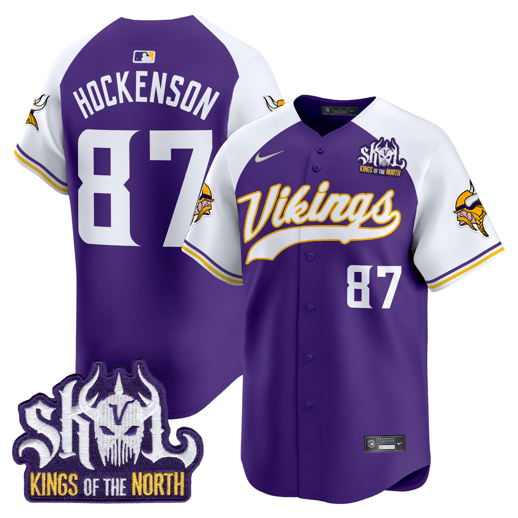 Men's Minnesota Vikings Kings Of The North Patch Vapor Premier Limited Jersey - All Stitched