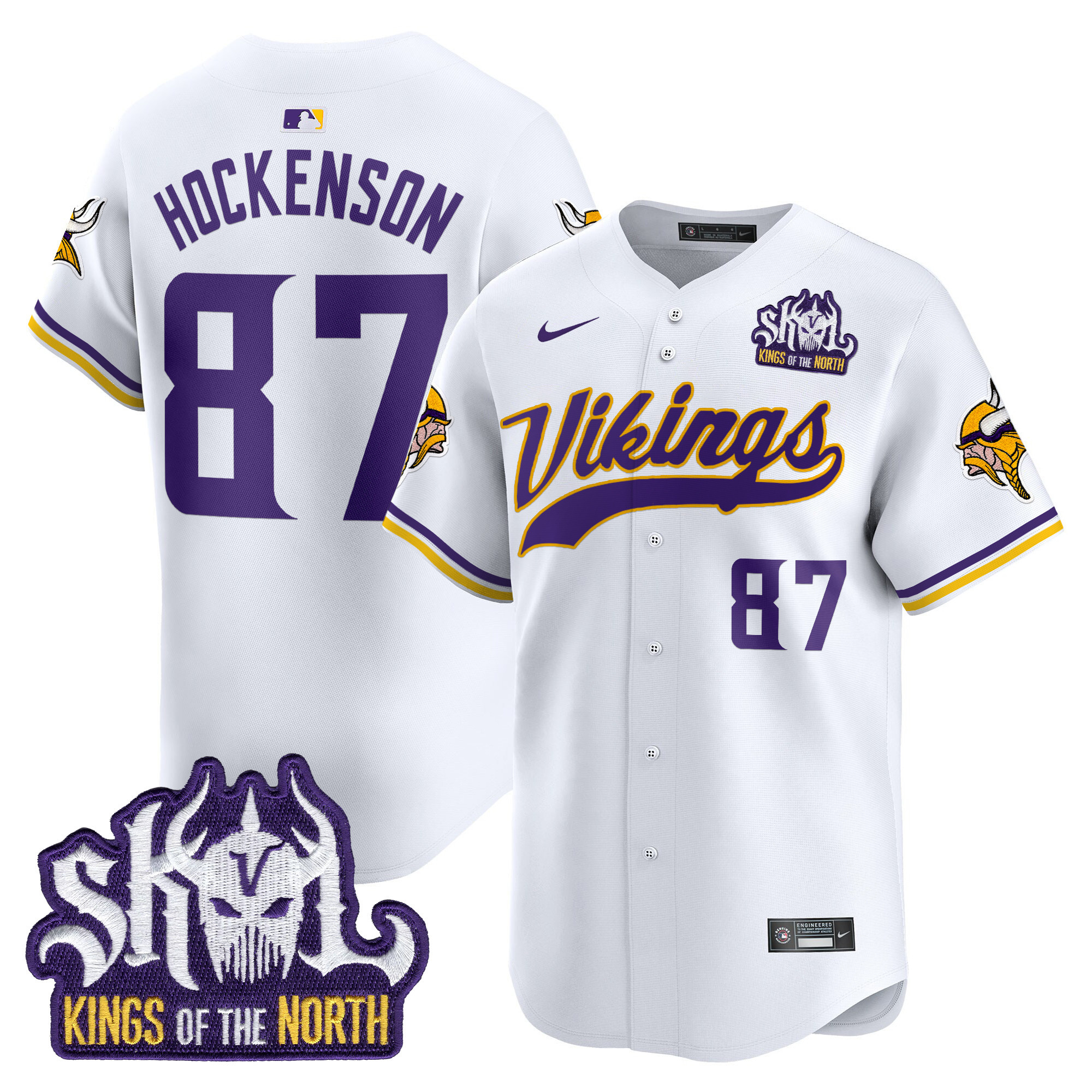 Men's Minnesota Vikings Kings Of The North Patch Vapor Premier Limited Jersey - All Stitched