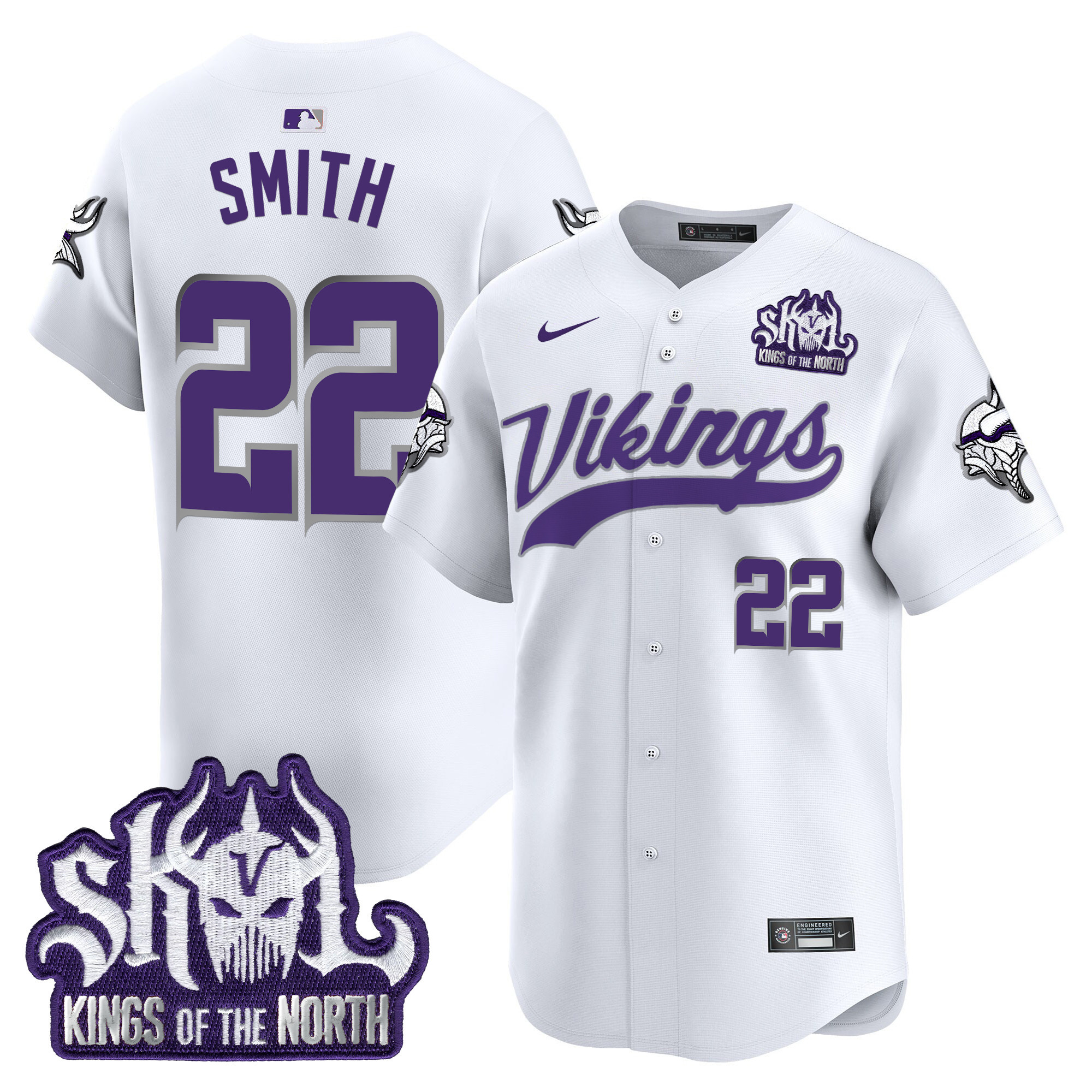 Men's Minnesota Vikings Kings Of The North Patch Vapor Premier Limited Jersey - All Stitched