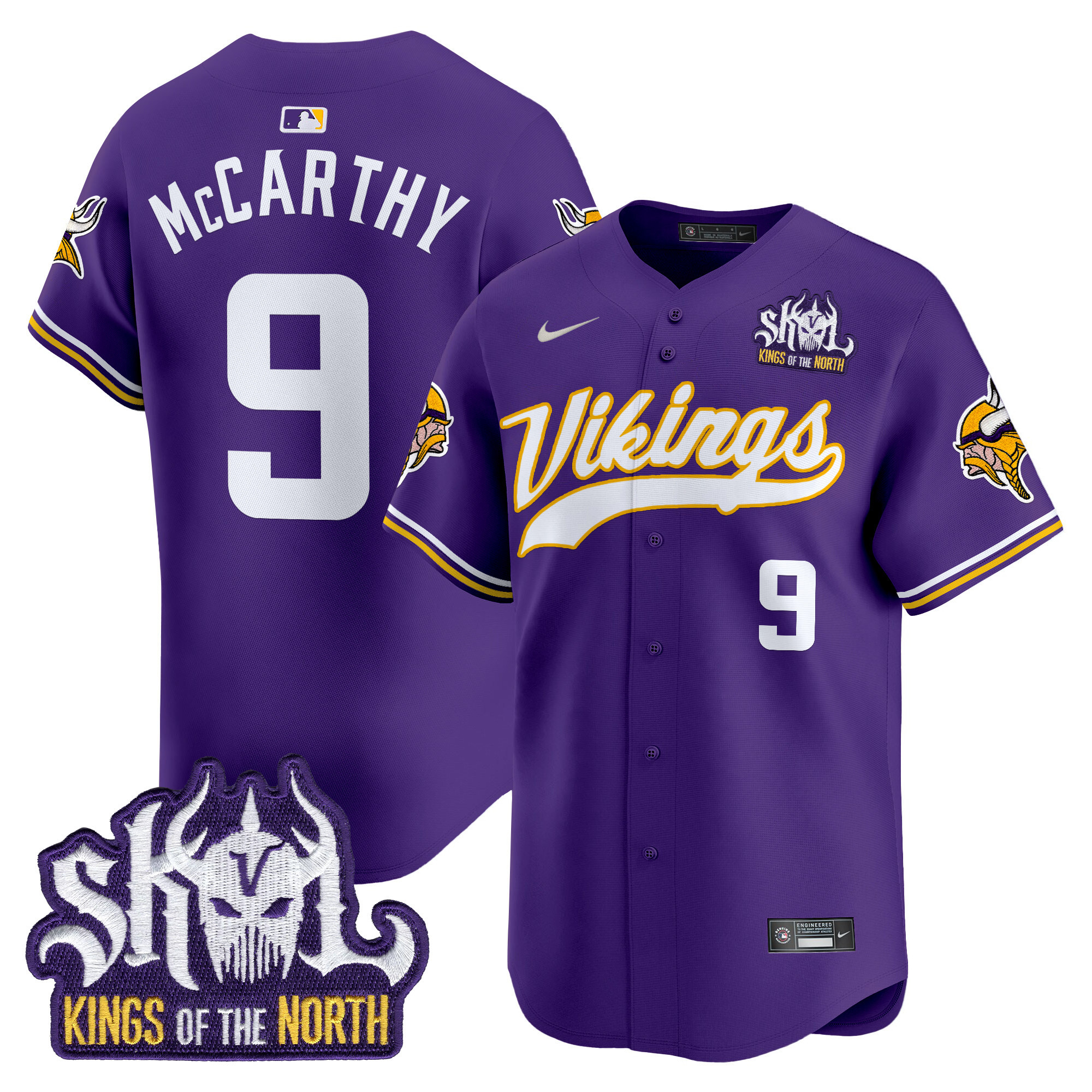 Men's Minnesota Vikings Kings Of The North Patch Vapor Premier Limited Jersey - All Stitched
