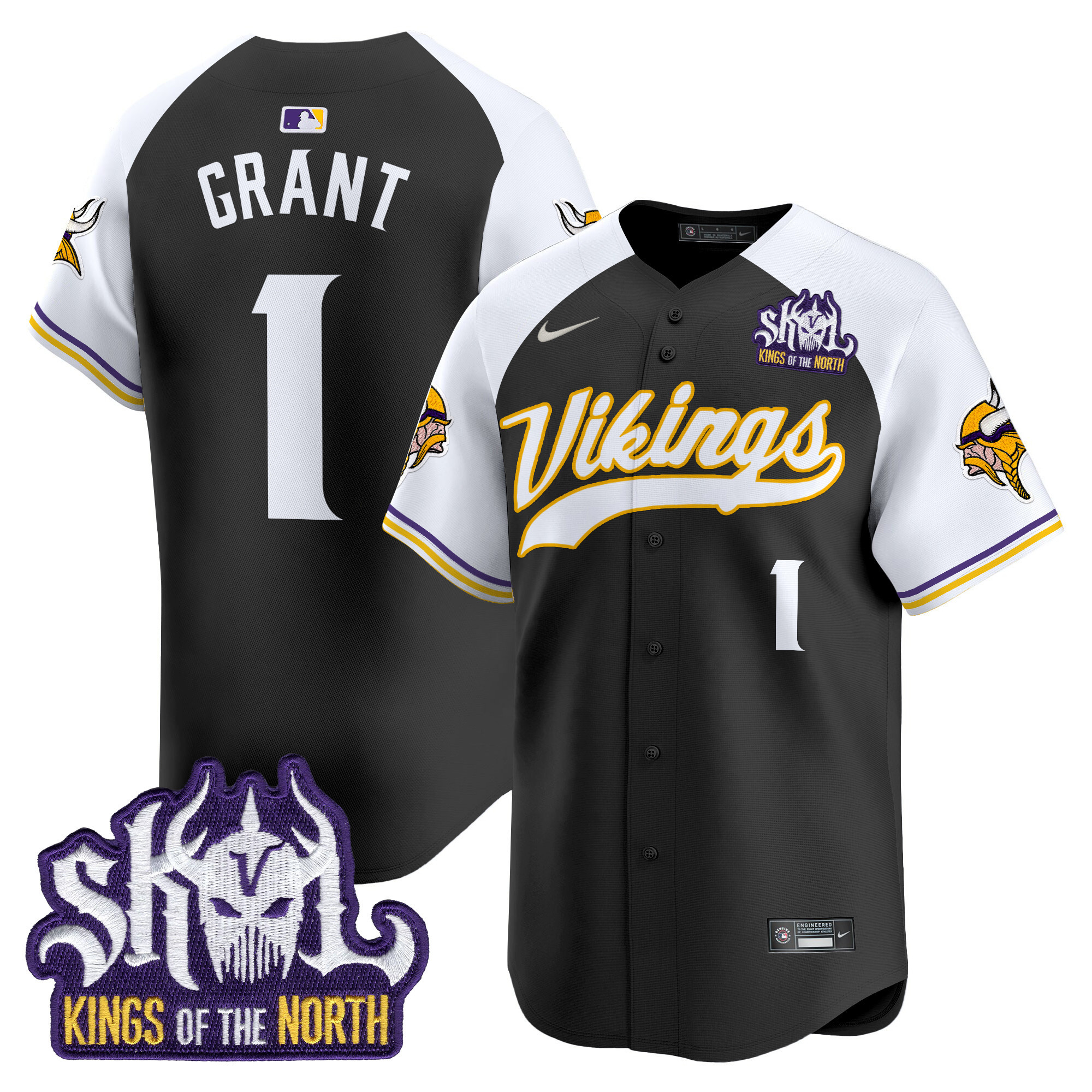 Men's Minnesota Vikings Kings Of The North Patch Vapor Premier Limited Jersey - All Stitched