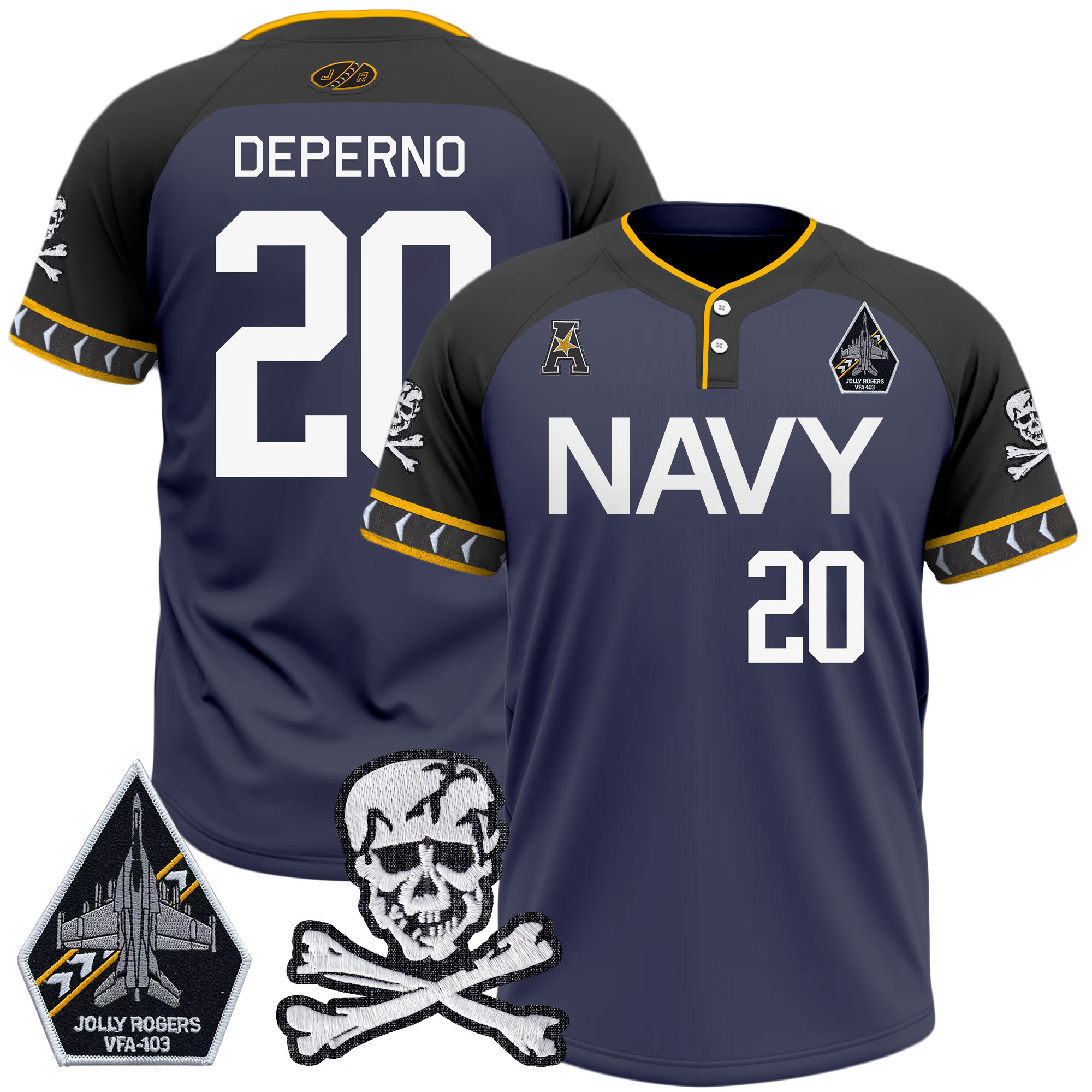 Men's Navy Midshipmen 2025 College Baseball Jersey - All Stitched