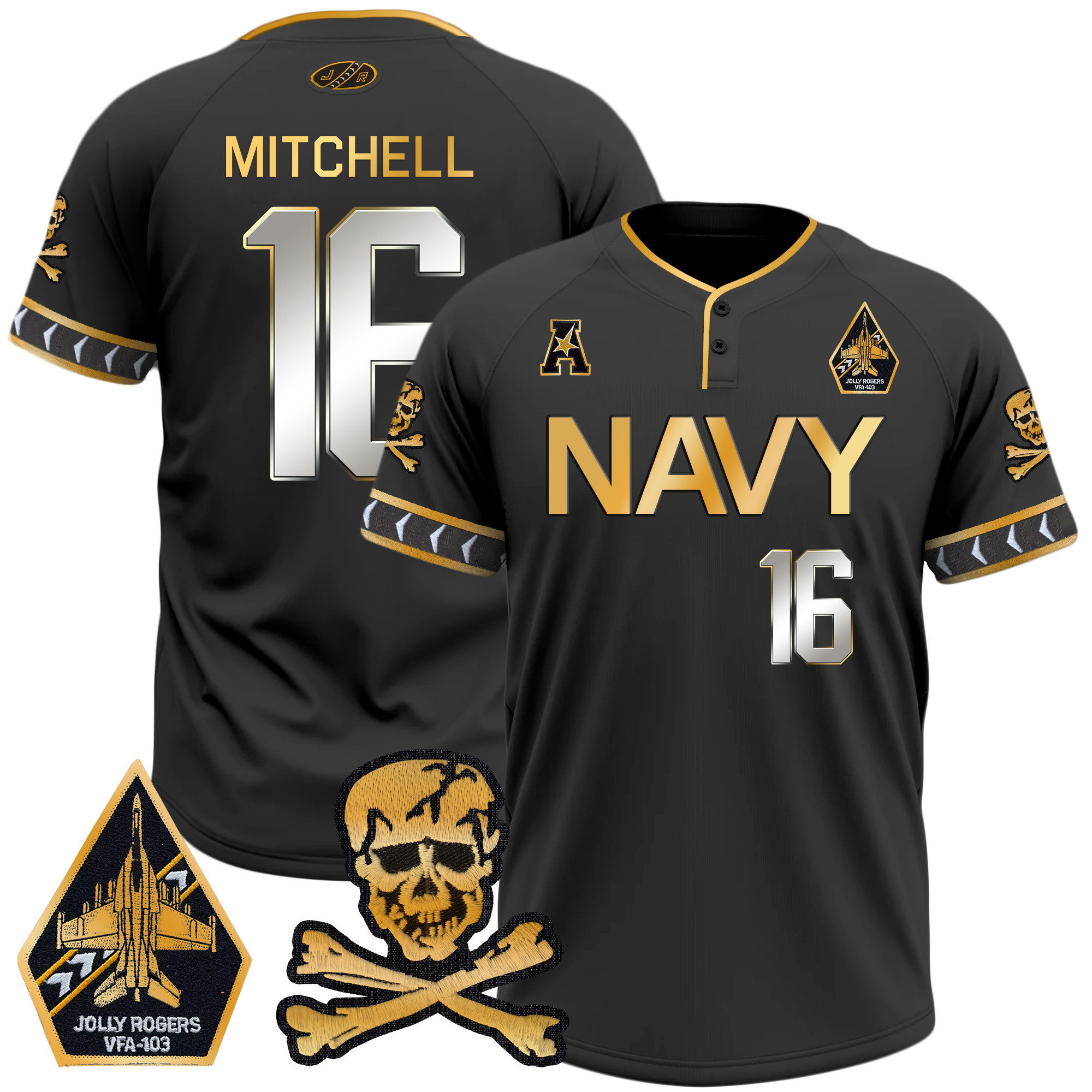 Men's Navy Midshipmen 2025 College Baseball Jersey - All Stitched