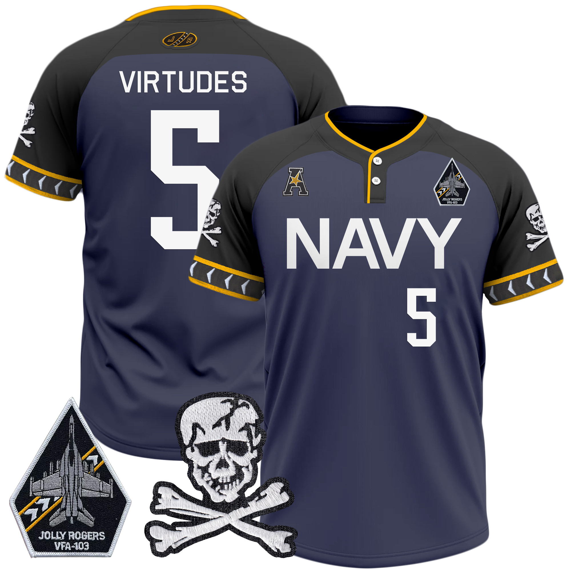 Men's Navy Midshipmen 2025 College Baseball Jersey - All Stitched