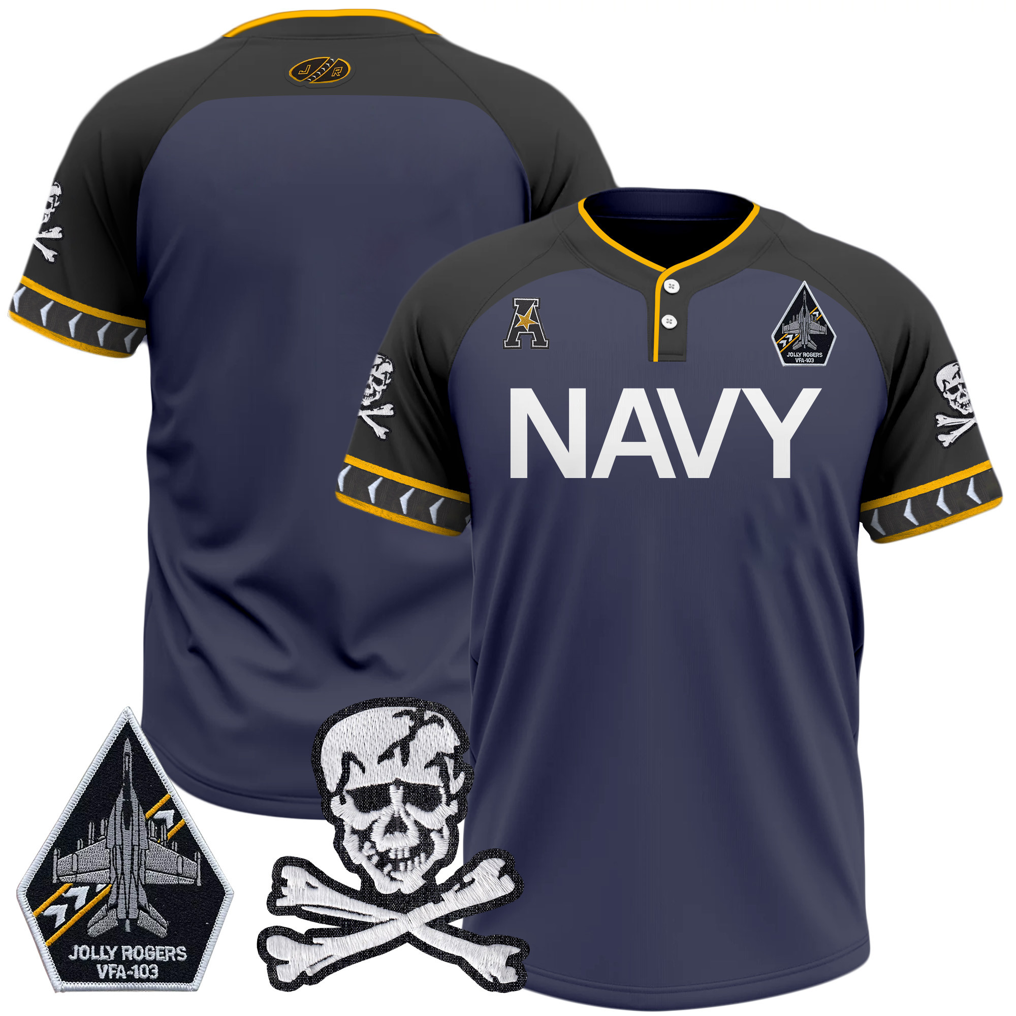Men's Navy Midshipmen 2025 College Baseball Jersey - All Stitched