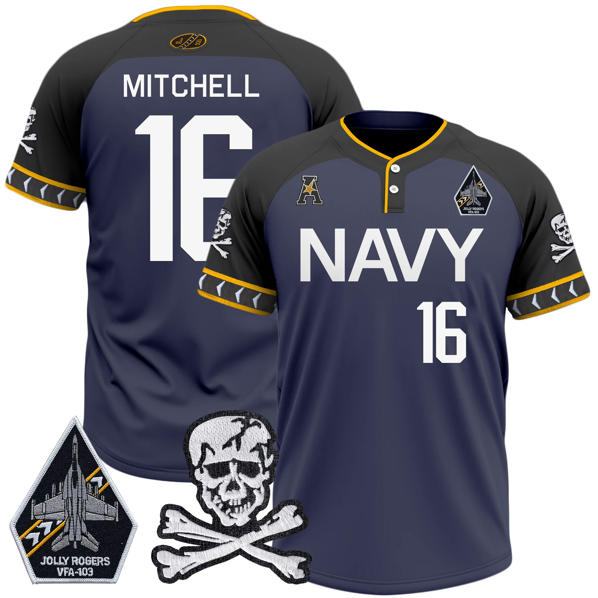 Men's Navy Midshipmen 2025 College Baseball Jersey - All Stitched
