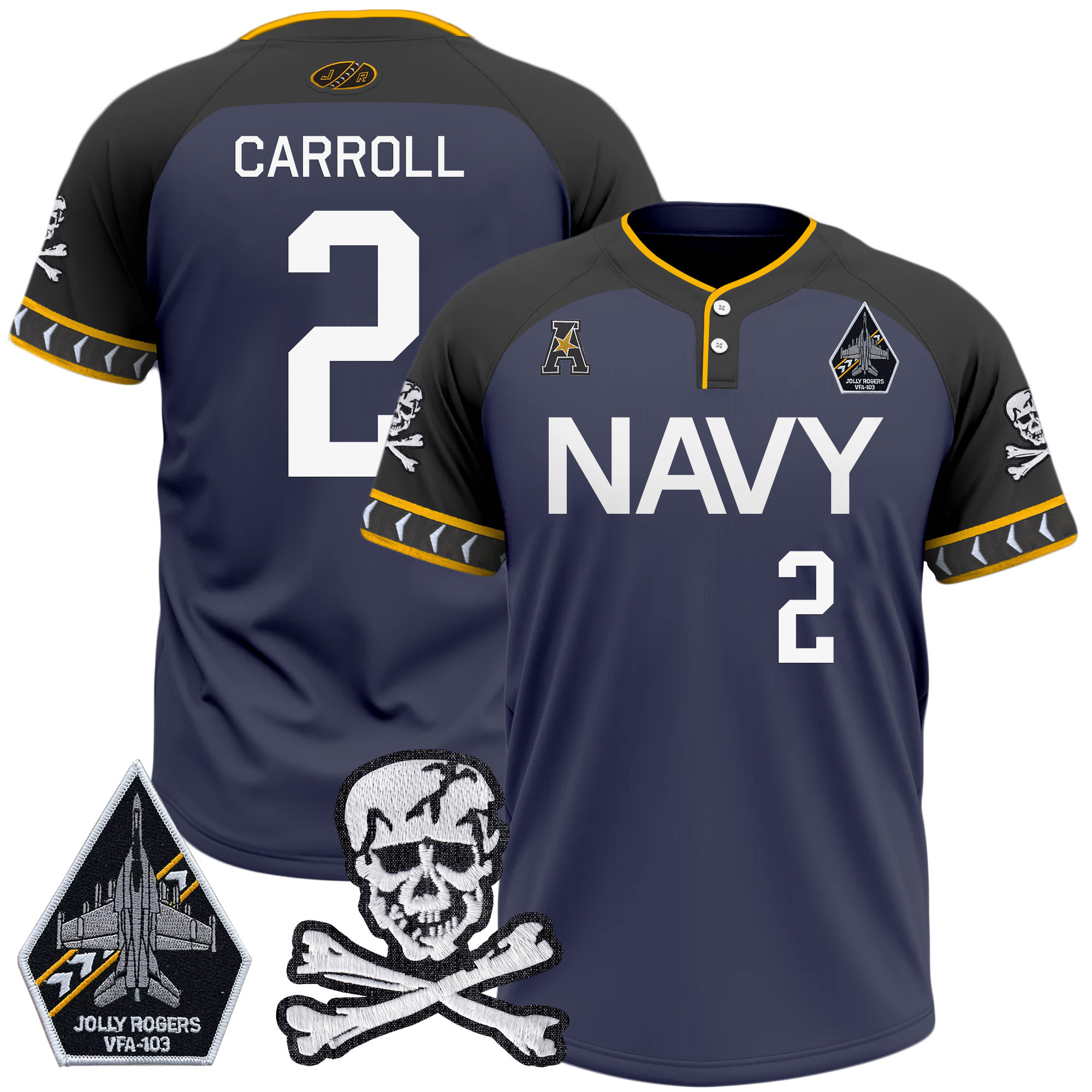 Men's Navy Midshipmen 2025 College Baseball Jersey - All Stitched