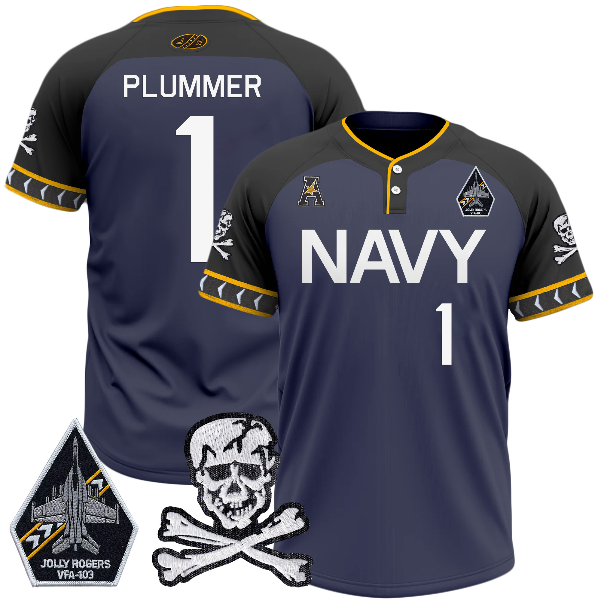 Men's Navy Midshipmen 2025 College Baseball Jersey - All Stitched