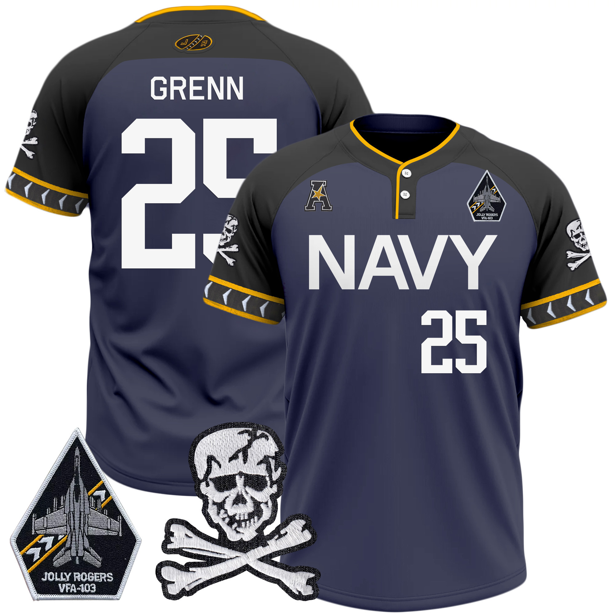 Men's Navy Midshipmen 2025 College Baseball Jersey - All Stitched