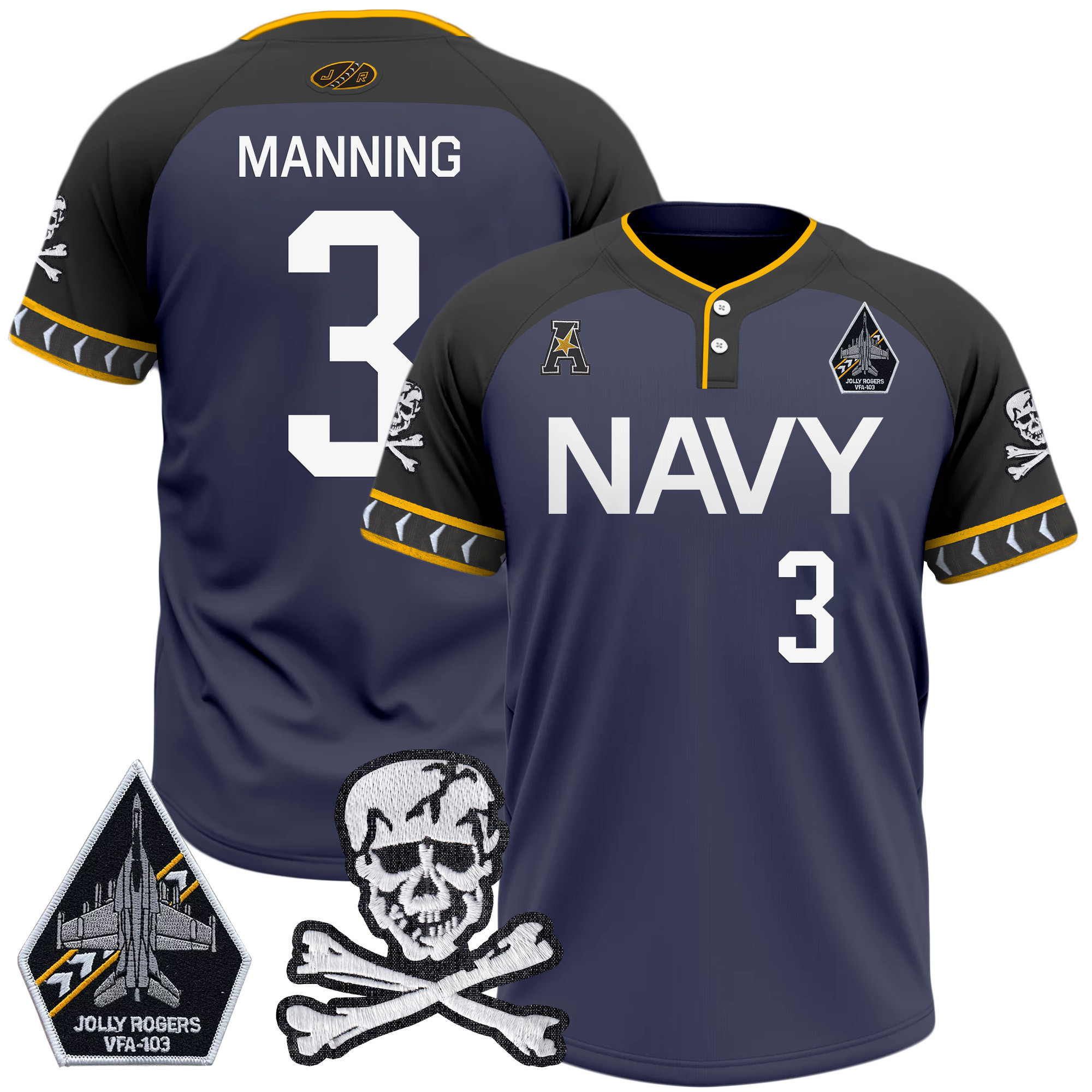 Men's Navy Midshipmen 2025 College Baseball Jersey - All Stitched