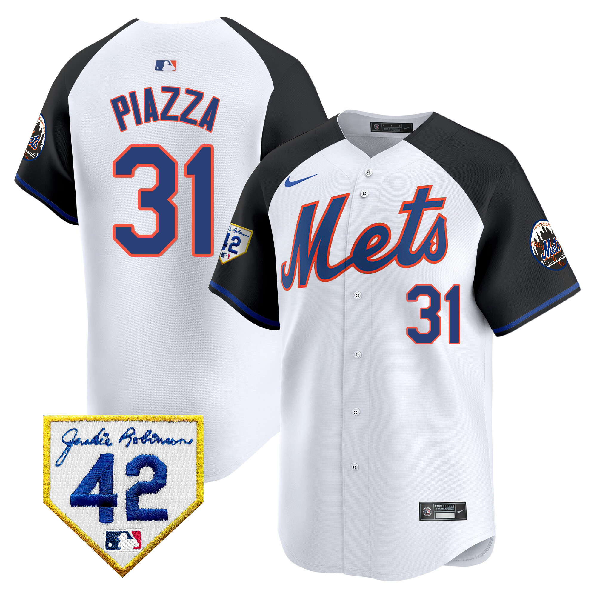Men's New York Mets 2024 Jackie Robinson Patch Vapor Premier Limited Jersey - All Stitched