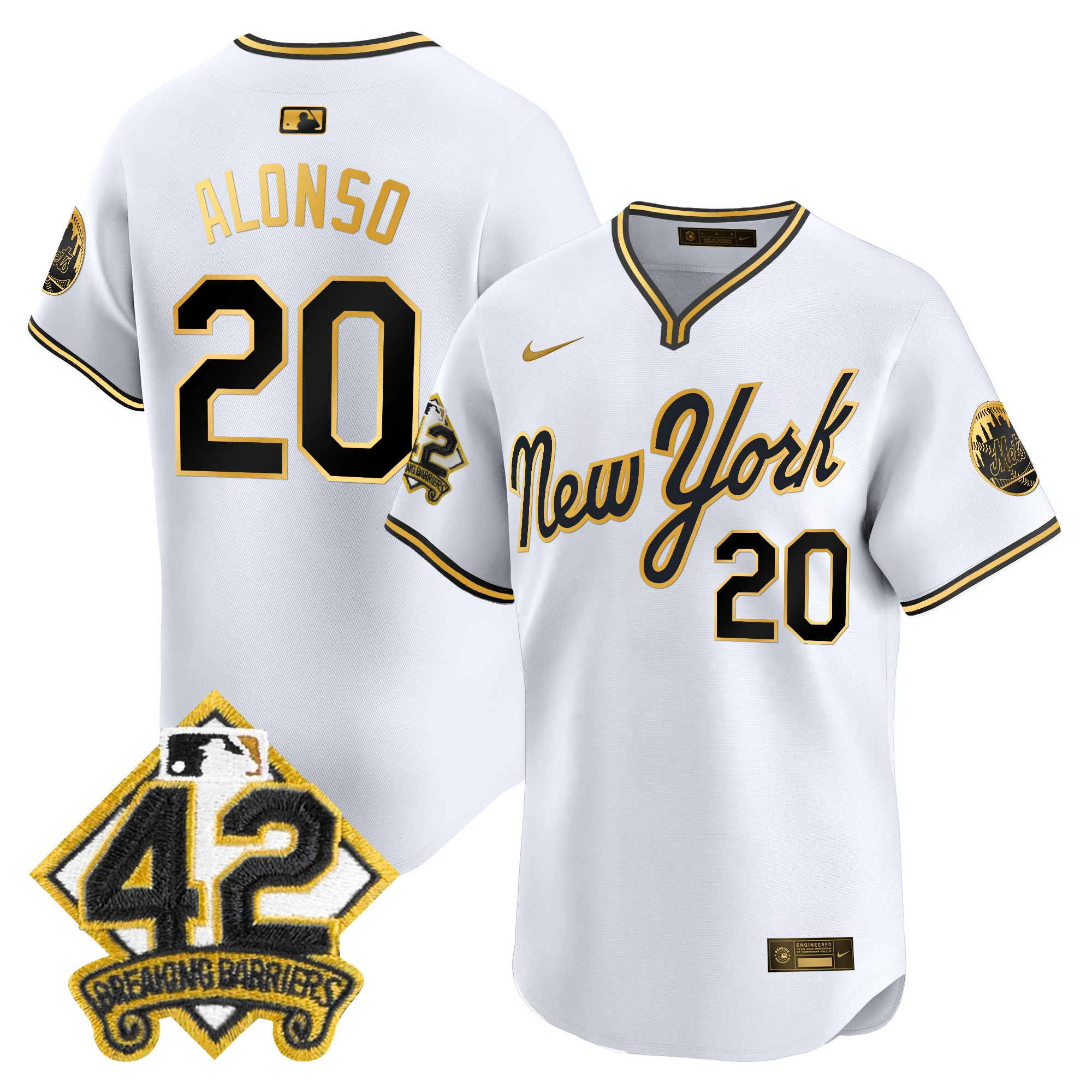 Men's New York Mets 2025 Jackie Robinson Patch Road Alternate Jersey – All Stitched
