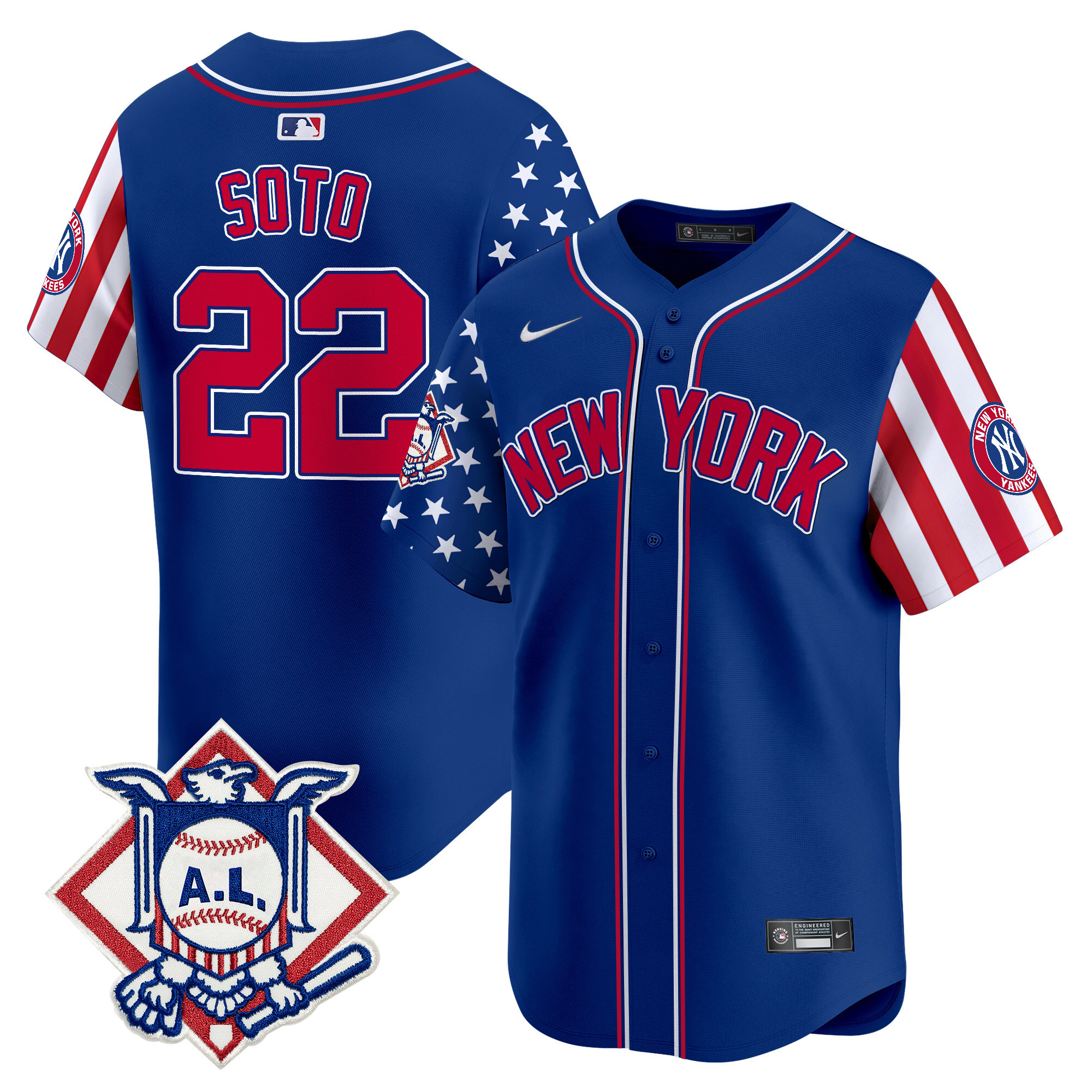 Men's New York Yankees 2024 Fourth of July Vapor Premier Limited Jersey V2 - All Stitched