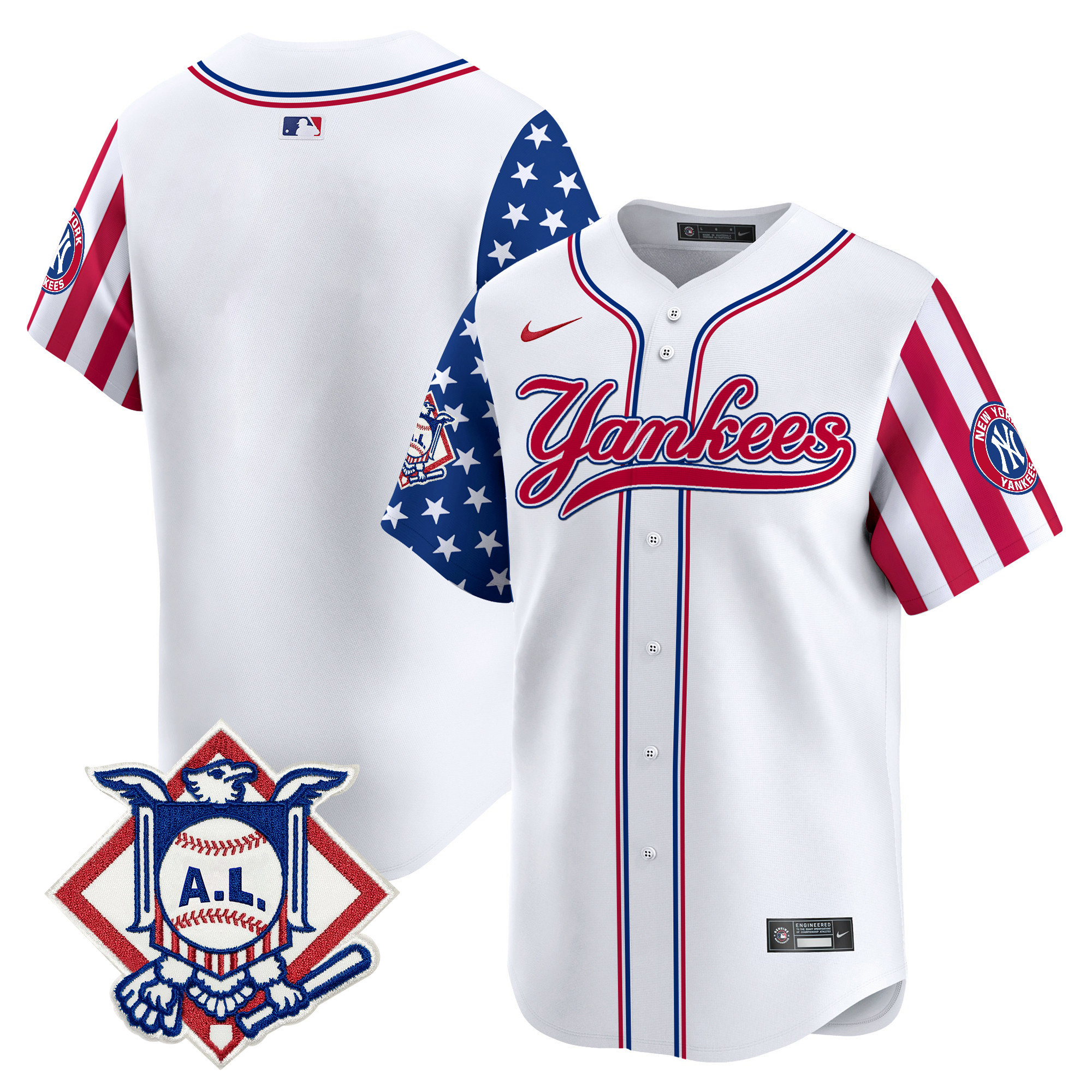 Men's New York Yankees 2024 Fourth of July Vapor Premier Limited Jersey V3 - All Stitched
