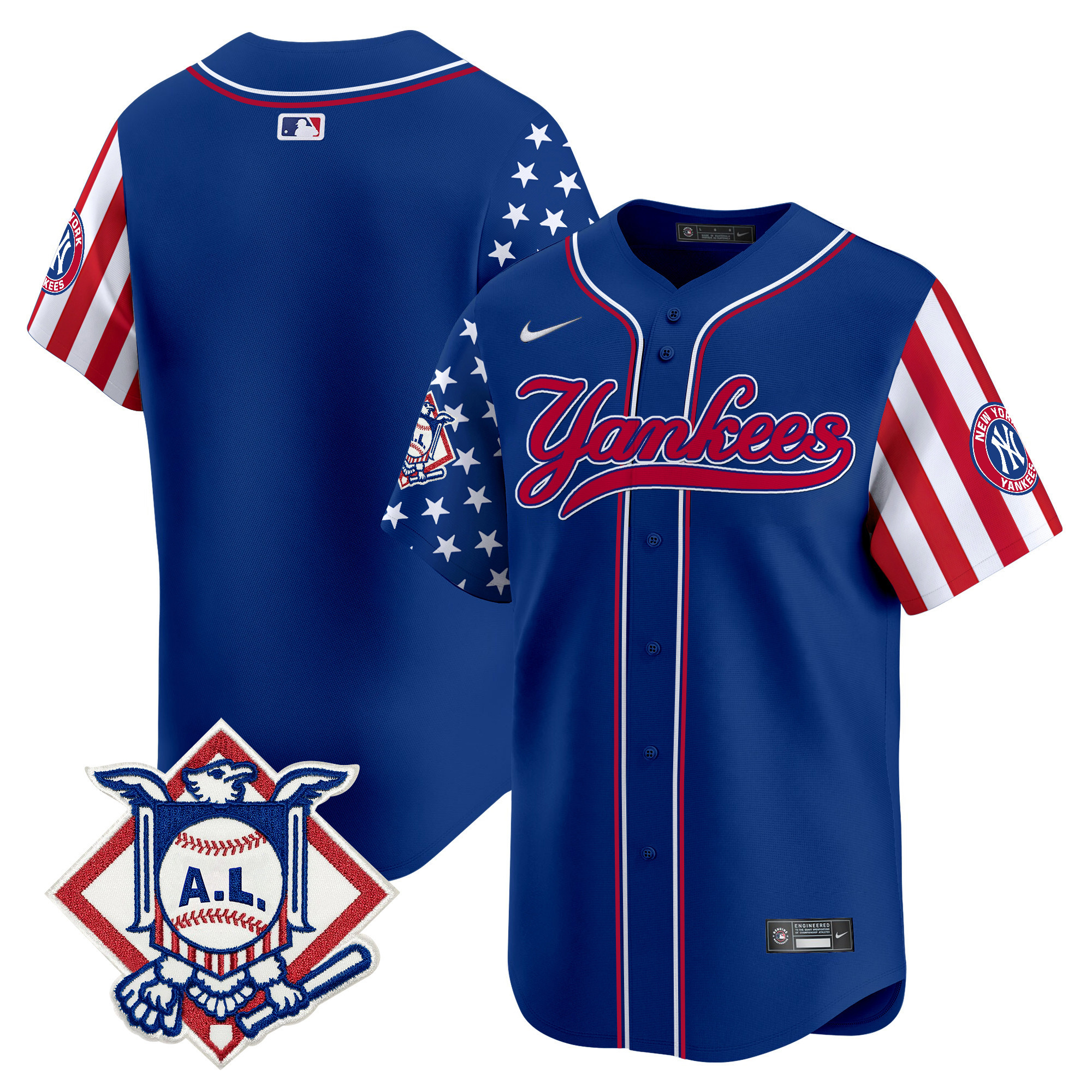 Men's New York Yankees 2024 Fourth of July Vapor Premier Limited Jersey V3 - All Stitched