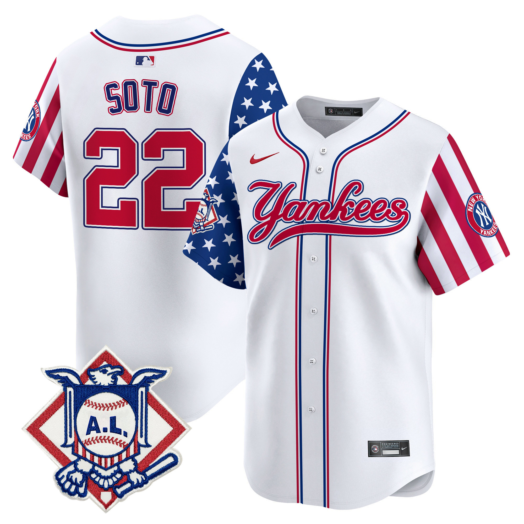 Men's New York Yankees 2024 Fourth of July Vapor Premier Limited Jersey V3 - All Stitched