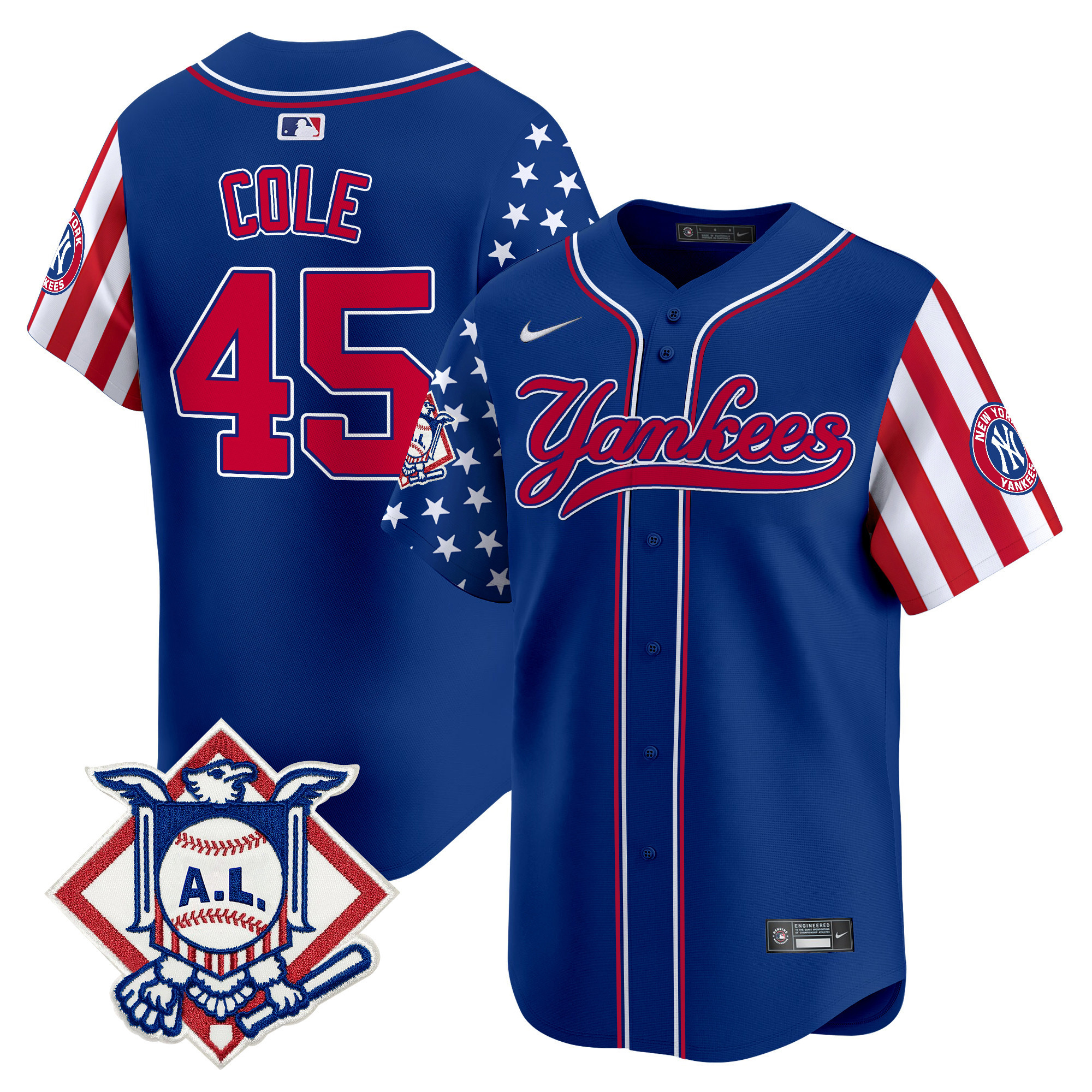 Men's New York Yankees 2024 Fourth of July Vapor Premier Limited Jersey V3 - All Stitched