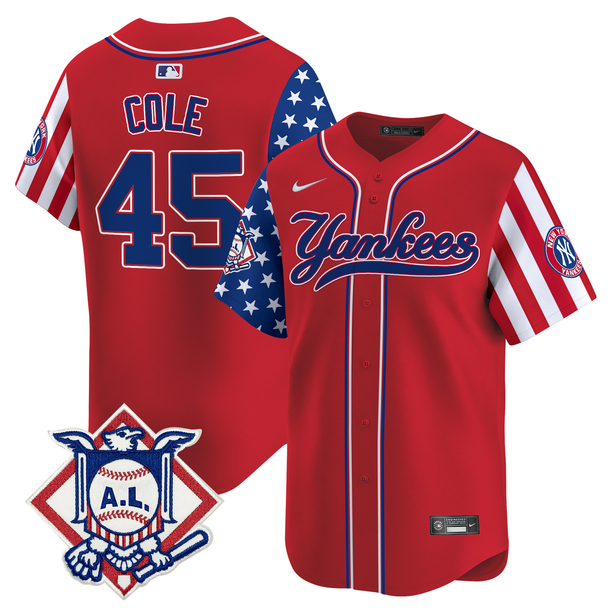 Men's New York Yankees 2024 Fourth of July Vapor Premier Limited Jersey V3 - All Stitched