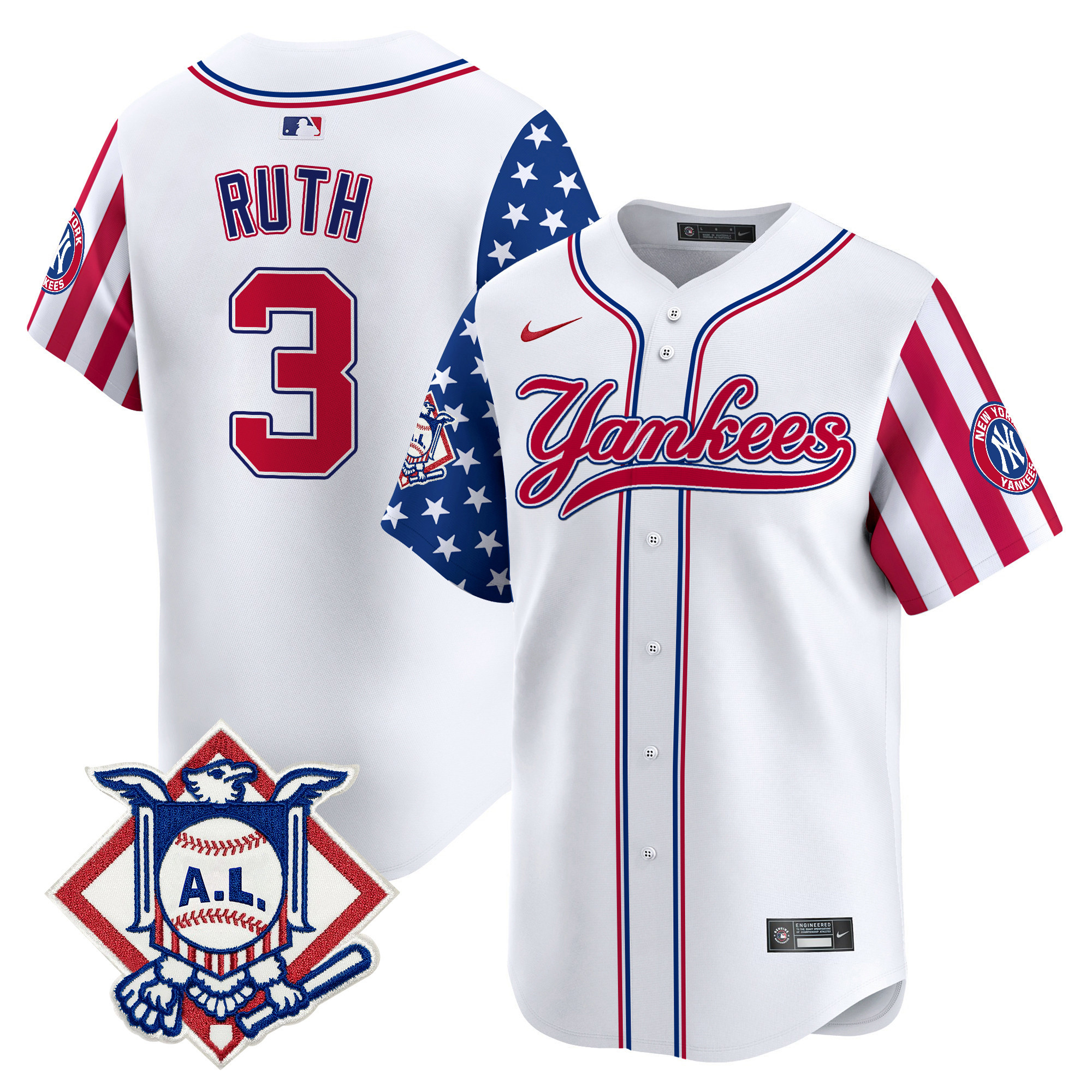 Men's New York Yankees 2024 Fourth of July Vapor Premier Limited Jersey V3 - All Stitched