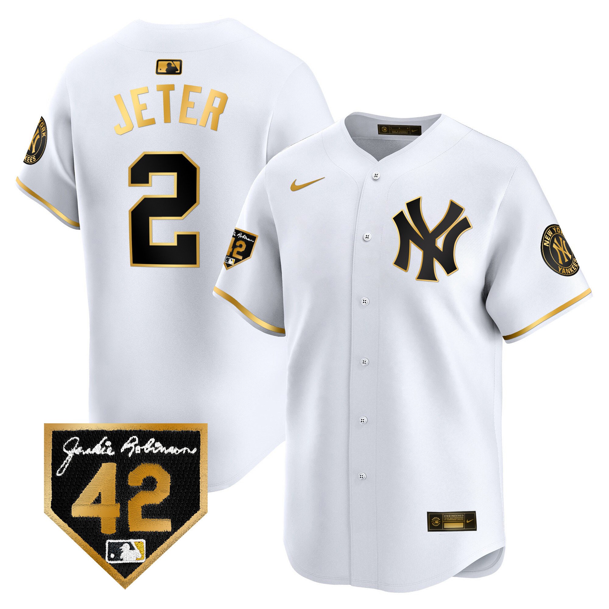 Men's New York Yankees 2024 Jackie Robinson Patch Vapor Premier Limited Jersey - All Stitched