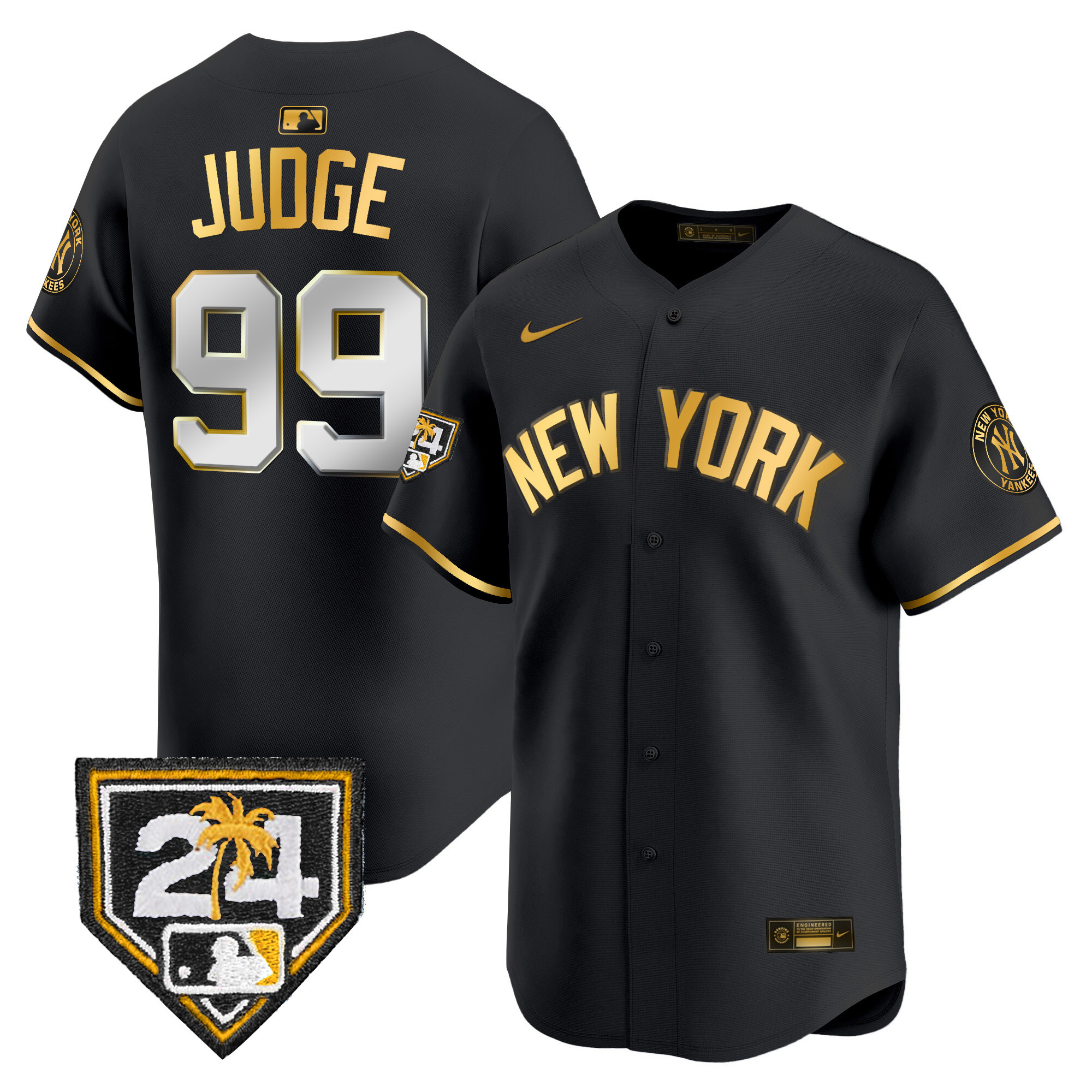 Men's New York Yankees 2024 Spring Training Patch Vapor Premier Limited Jersey V3 - All Stitched