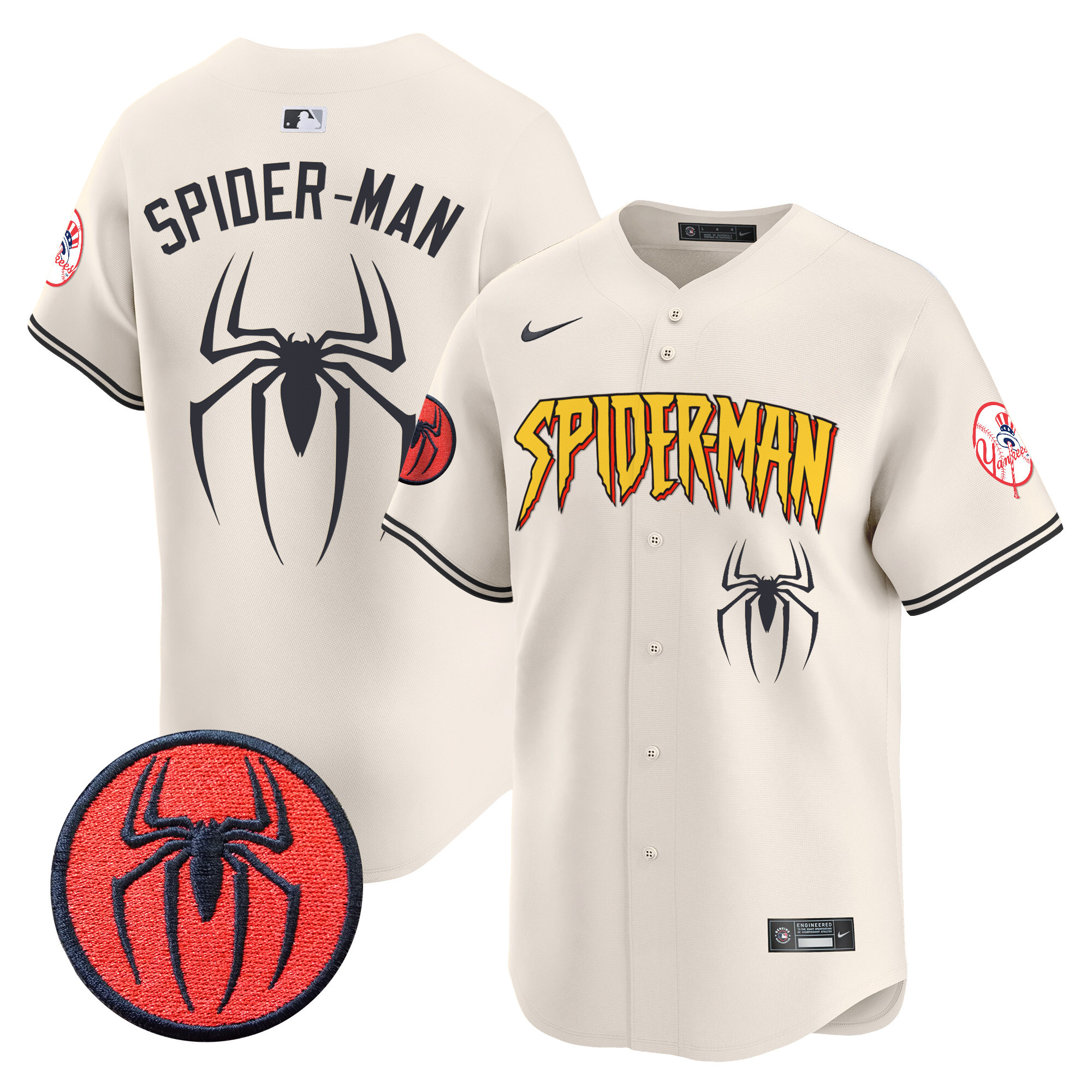 Men's New York Yankees Spider-Man Vapor Premier Limited Jersey - All Stitched
