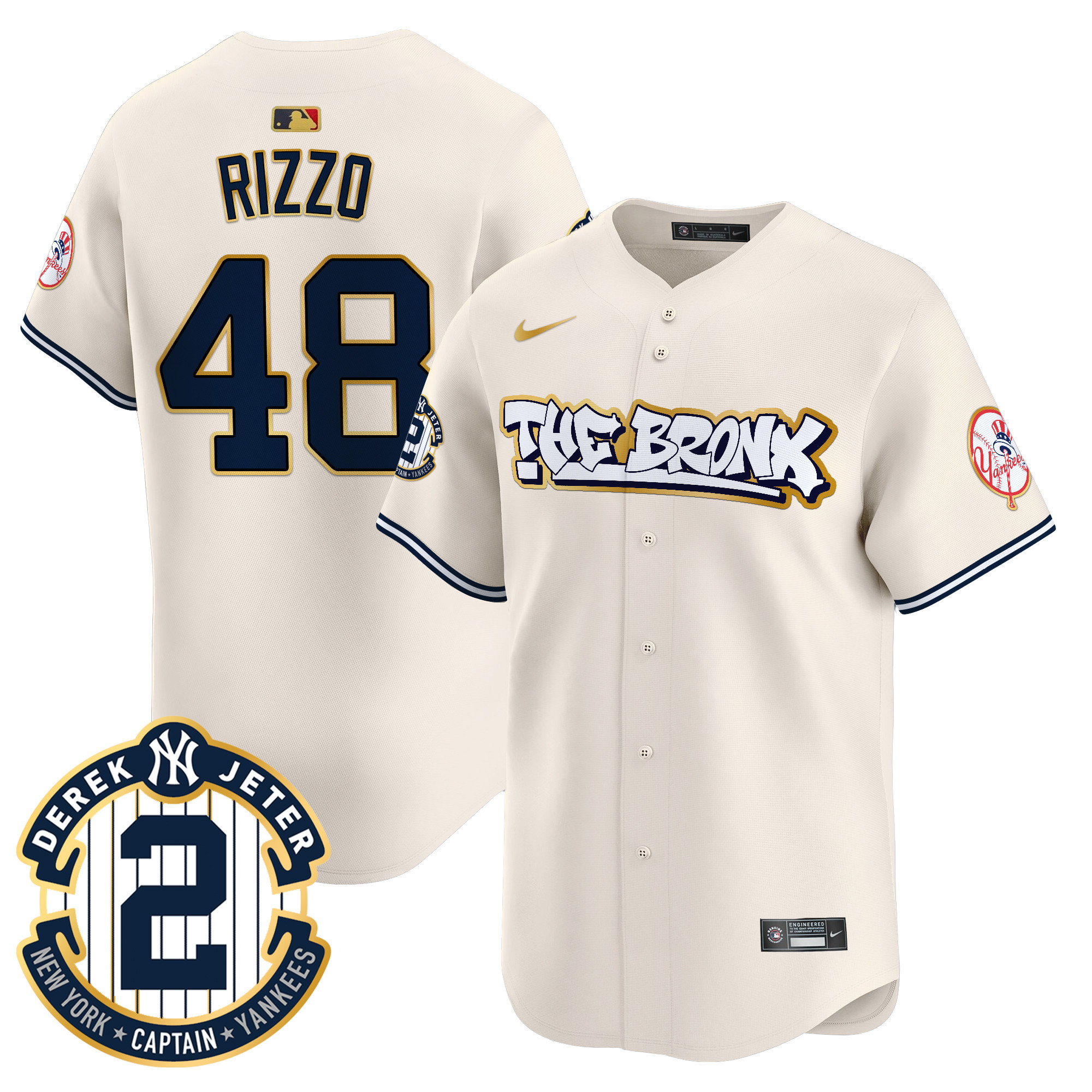 Men's New York Yankees The Bronx Graffiti Gold Trim Vapor Premier Limited Jersey - All Stitched