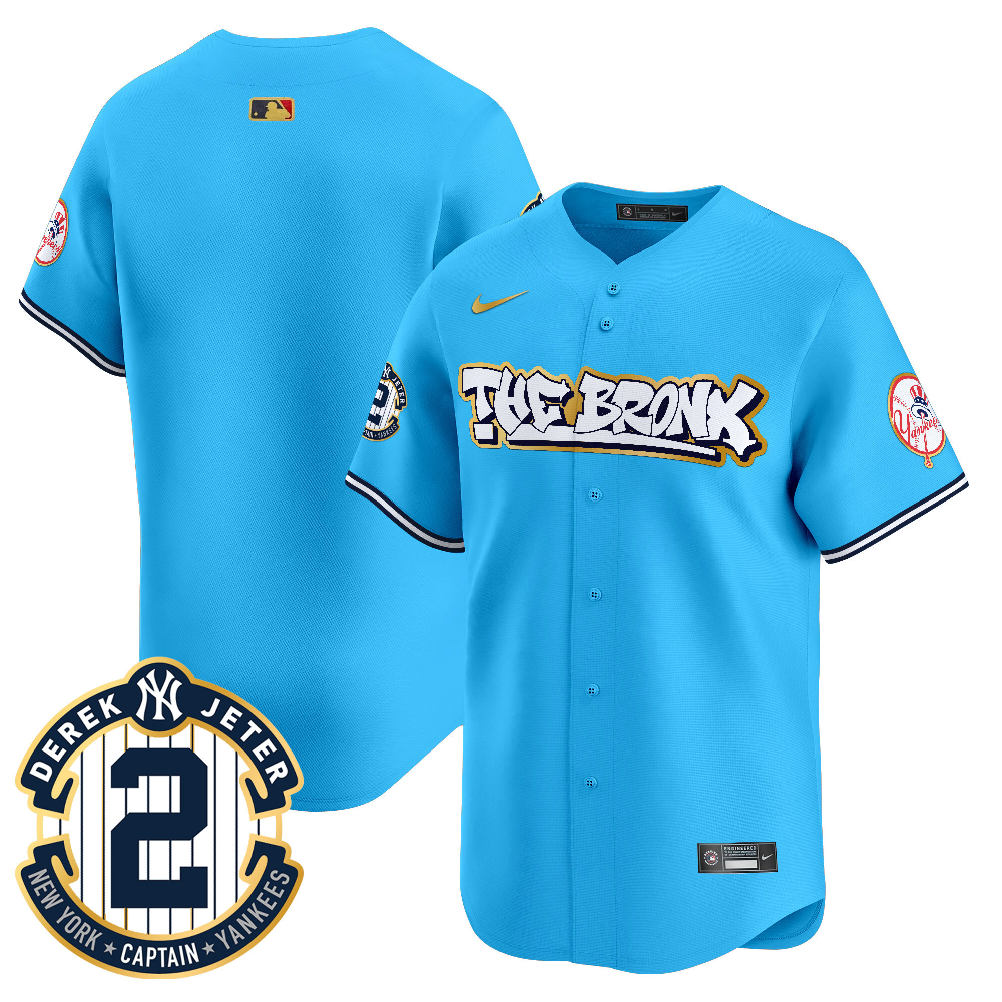 Men's New York Yankees The Bronx Graffiti Gold Trim Vapor Premier Limited Jersey - All Stitched