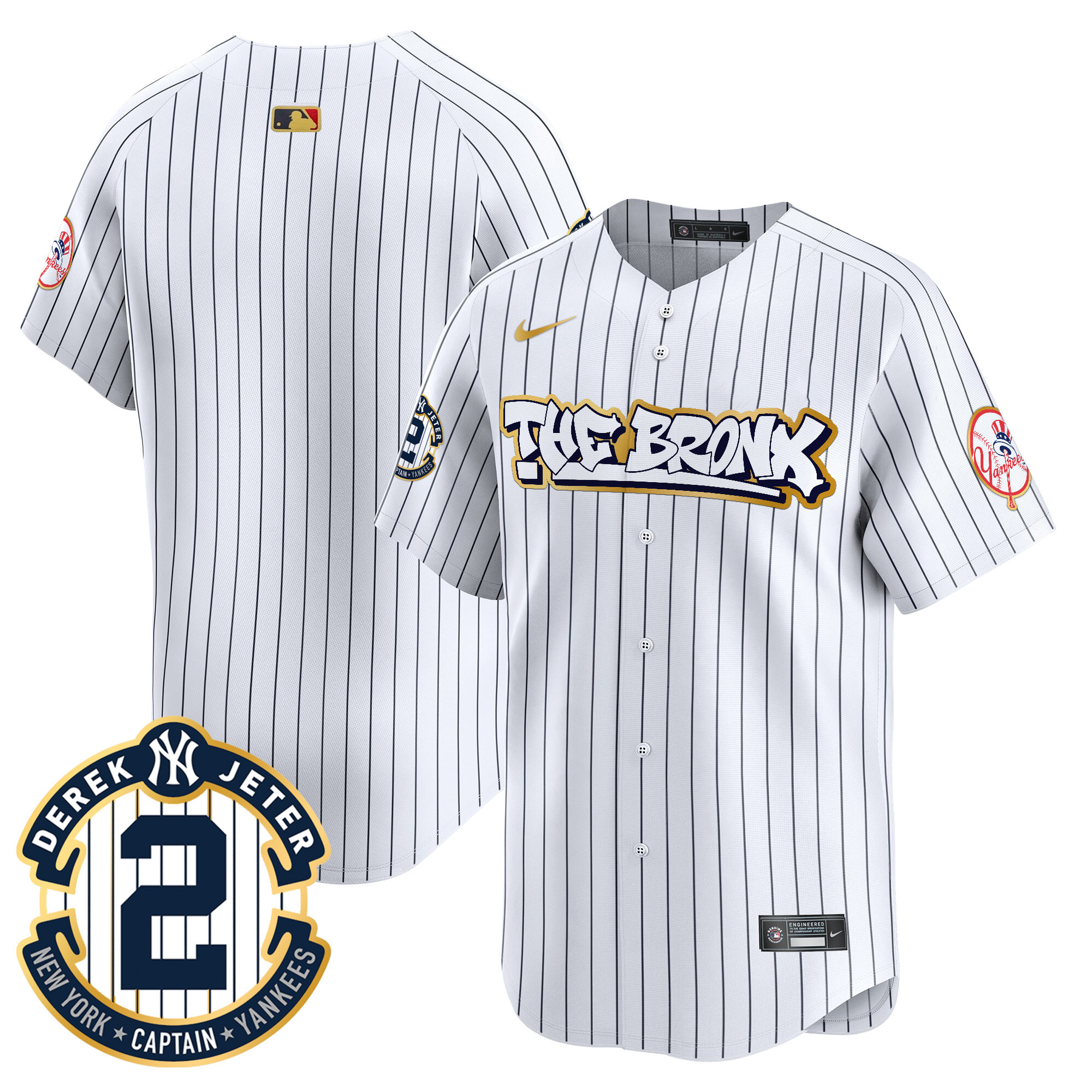 Men's New York Yankees The Bronx Graffiti Gold Trim Vapor Premier Limited Jersey - All Stitched