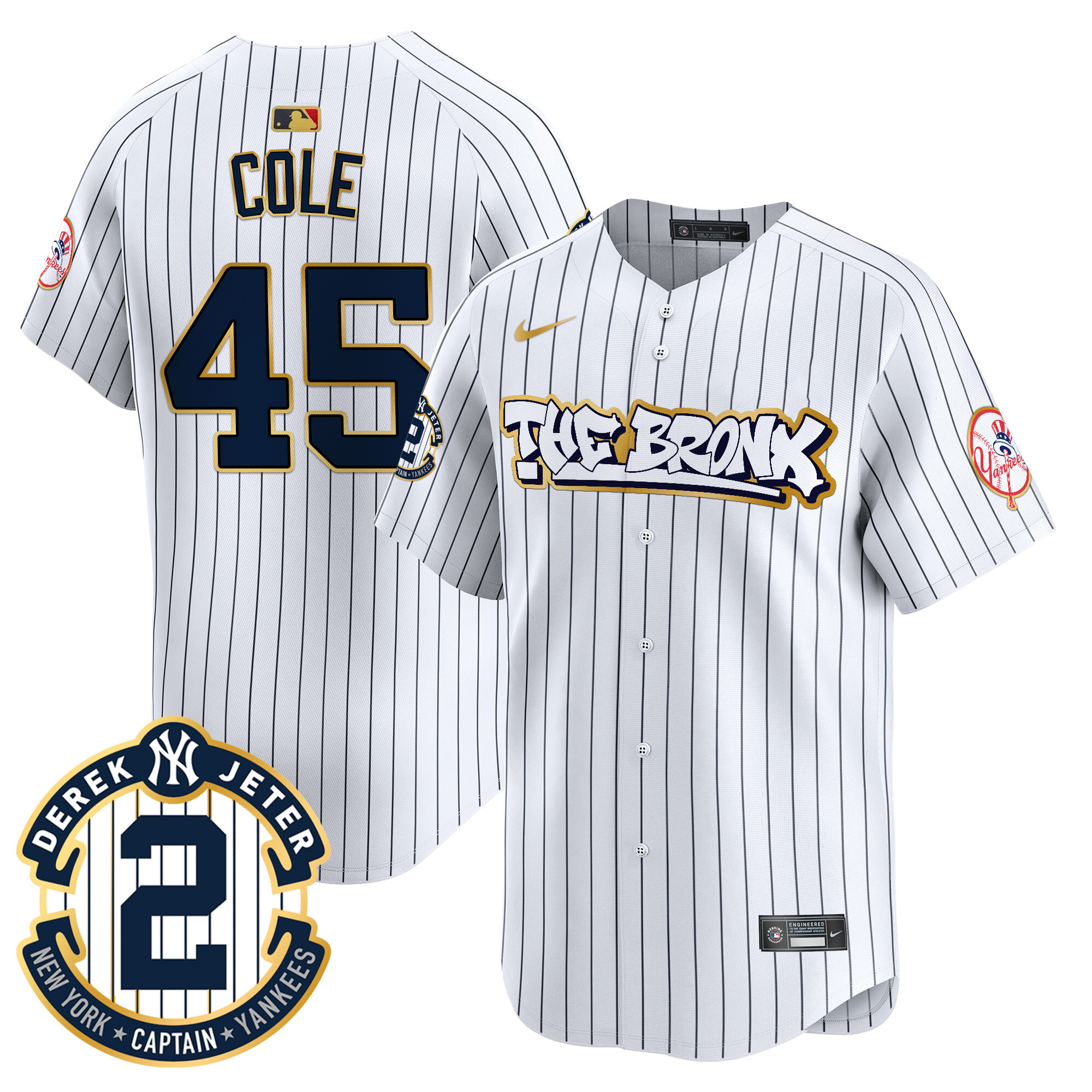 Men's New York Yankees The Bronx Graffiti Gold Trim Vapor Premier Limited Jersey - All Stitched