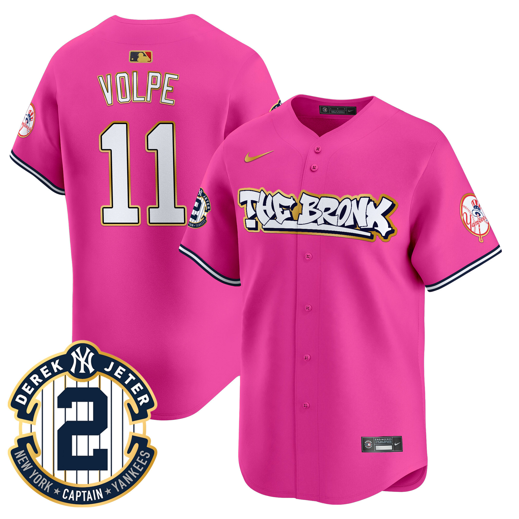Men's New York Yankees The Bronx Graffiti Gold Trim Vapor Premier Limited Jersey - All Stitched