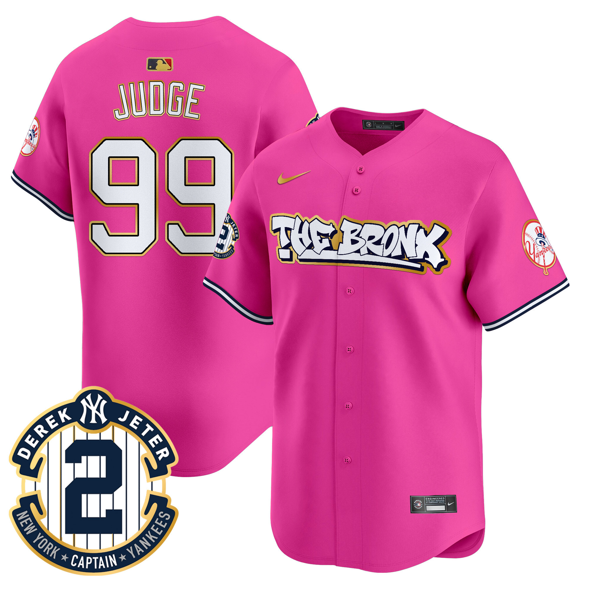 Men's New York Yankees The Bronx Graffiti Gold Trim Vapor Premier Limited Jersey - All Stitched