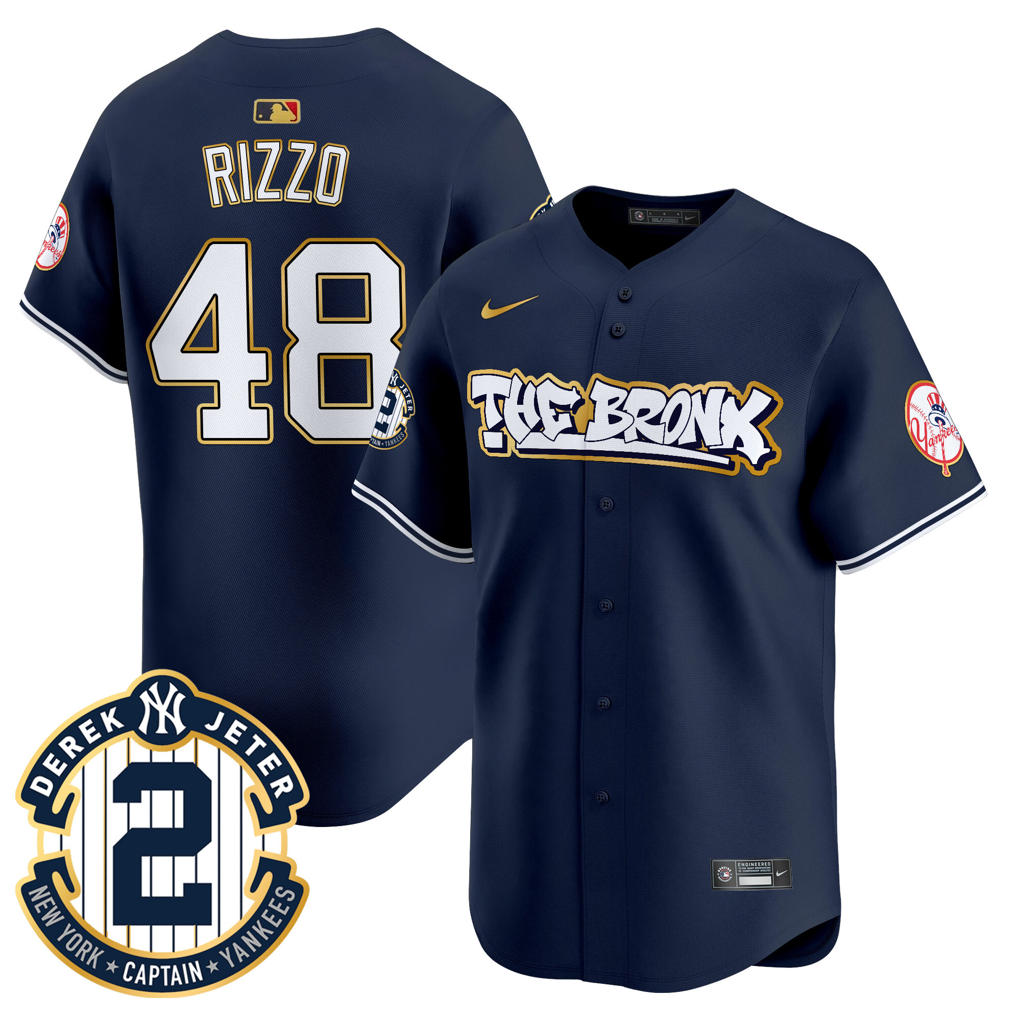 Men's New York Yankees The Bronx Graffiti Gold Trim Vapor Premier Limited Jersey - All Stitched