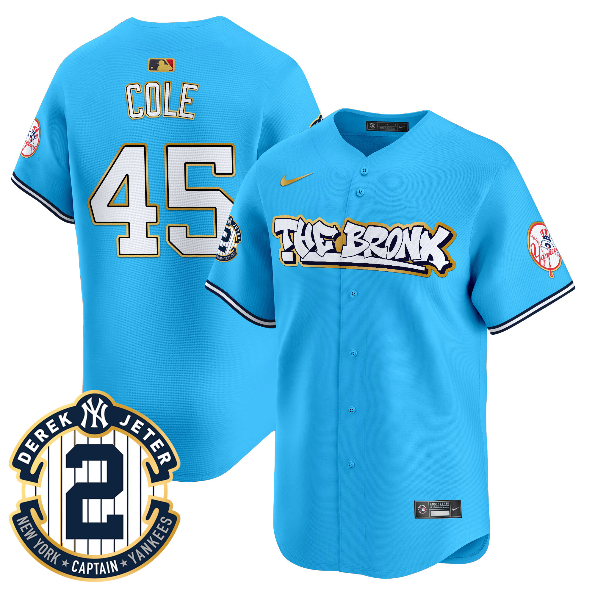 Men's New York Yankees The Bronx Graffiti Gold Trim Vapor Premier Limited Jersey - All Stitched