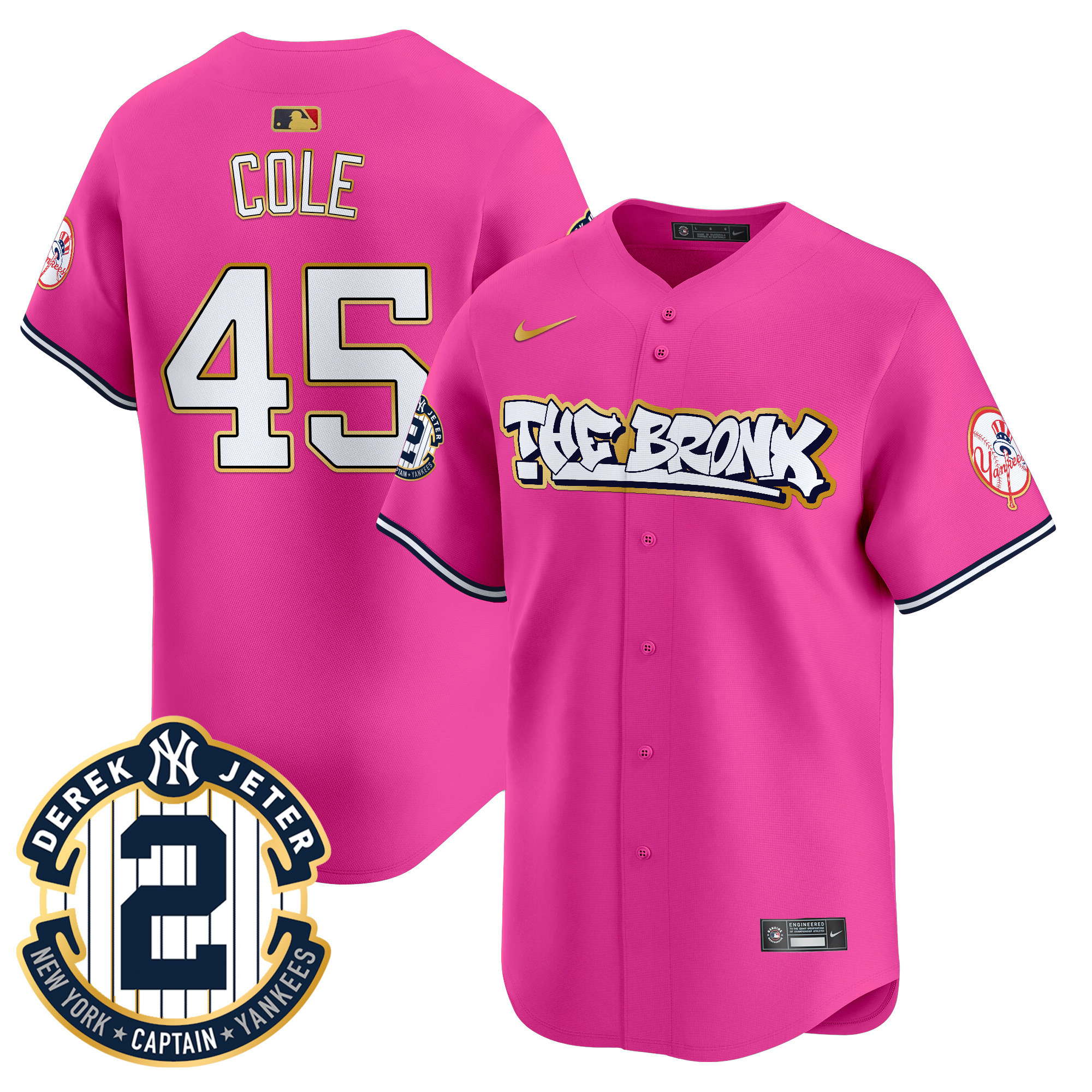 Men's New York Yankees The Bronx Graffiti Gold Trim Vapor Premier Limited Jersey - All Stitched