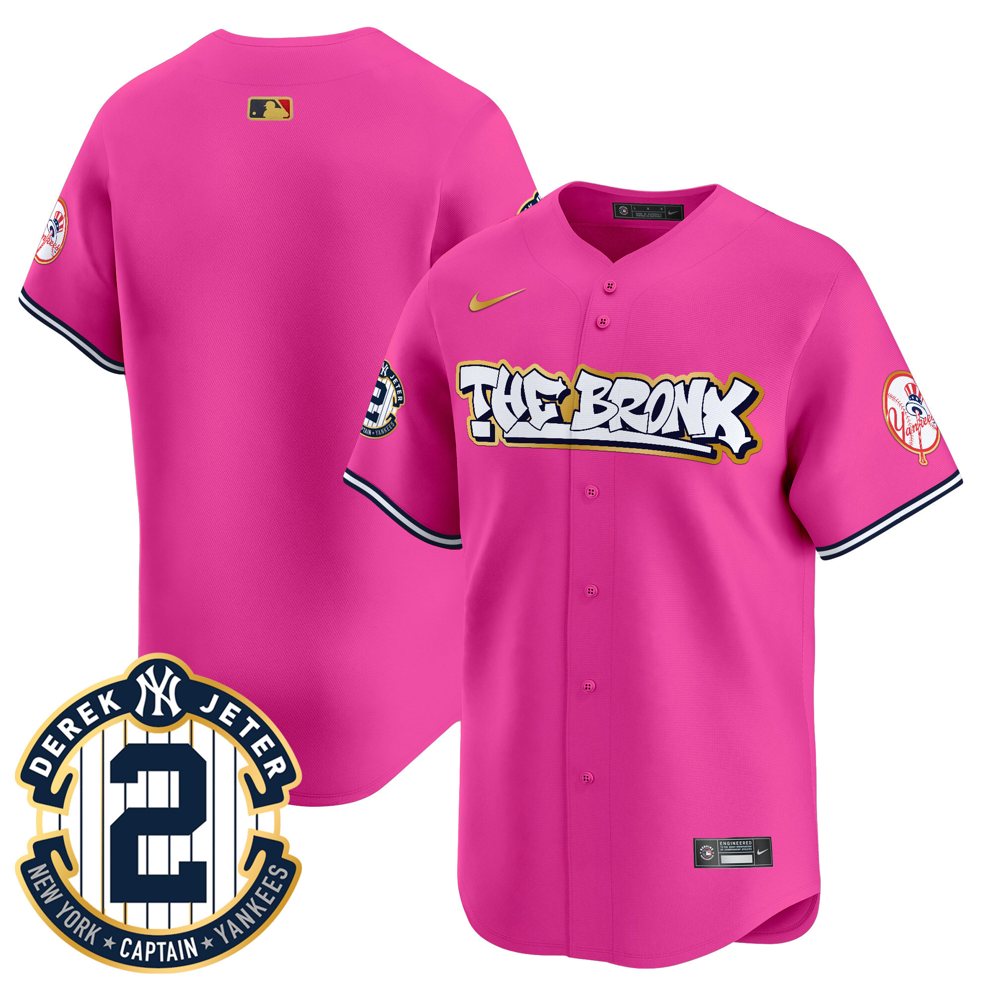 Men's New York Yankees The Bronx Graffiti Gold Trim Vapor Premier Limited Jersey - All Stitched