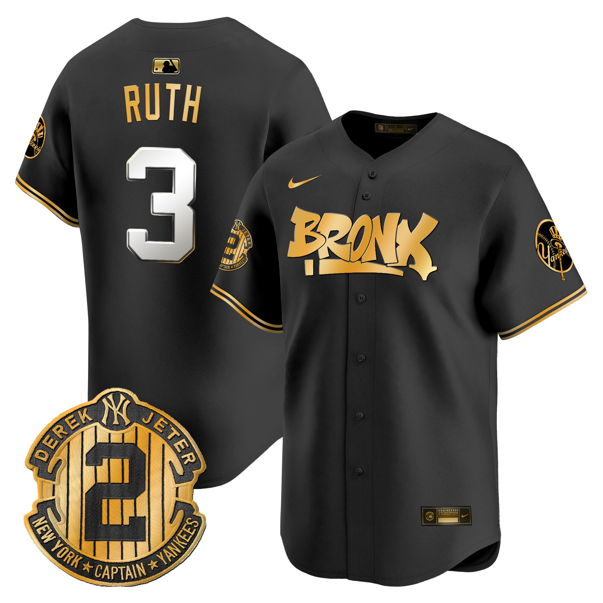 Men's New York Yankees The Bronx Graffiti Vapor Premier Limited Jersey V6 - All Stitched
